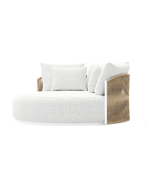 Outdoor Collection, Low-Profile Daybed, Luxury Beach Club Furniture, Villa Poolside Seating, Aluminum Weaving Sofa, Garden Cafe Decor
