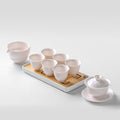 「Pink Ice Flower」Kiln-Fired Crystalline Glaze Kung Fu Tea Set
