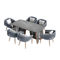 「Teak Weave」Outdoor Dining Set,Luxury Patio Furniture