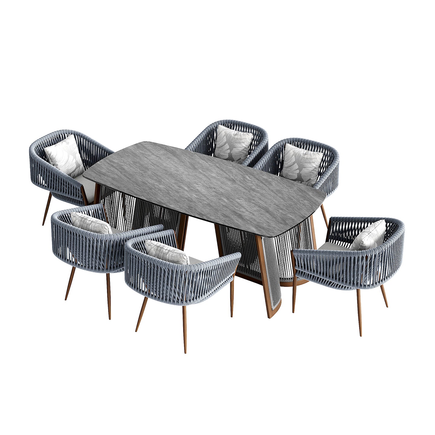 「Teak Weave」Outdoor Dining Set,Luxury Patio Furniture