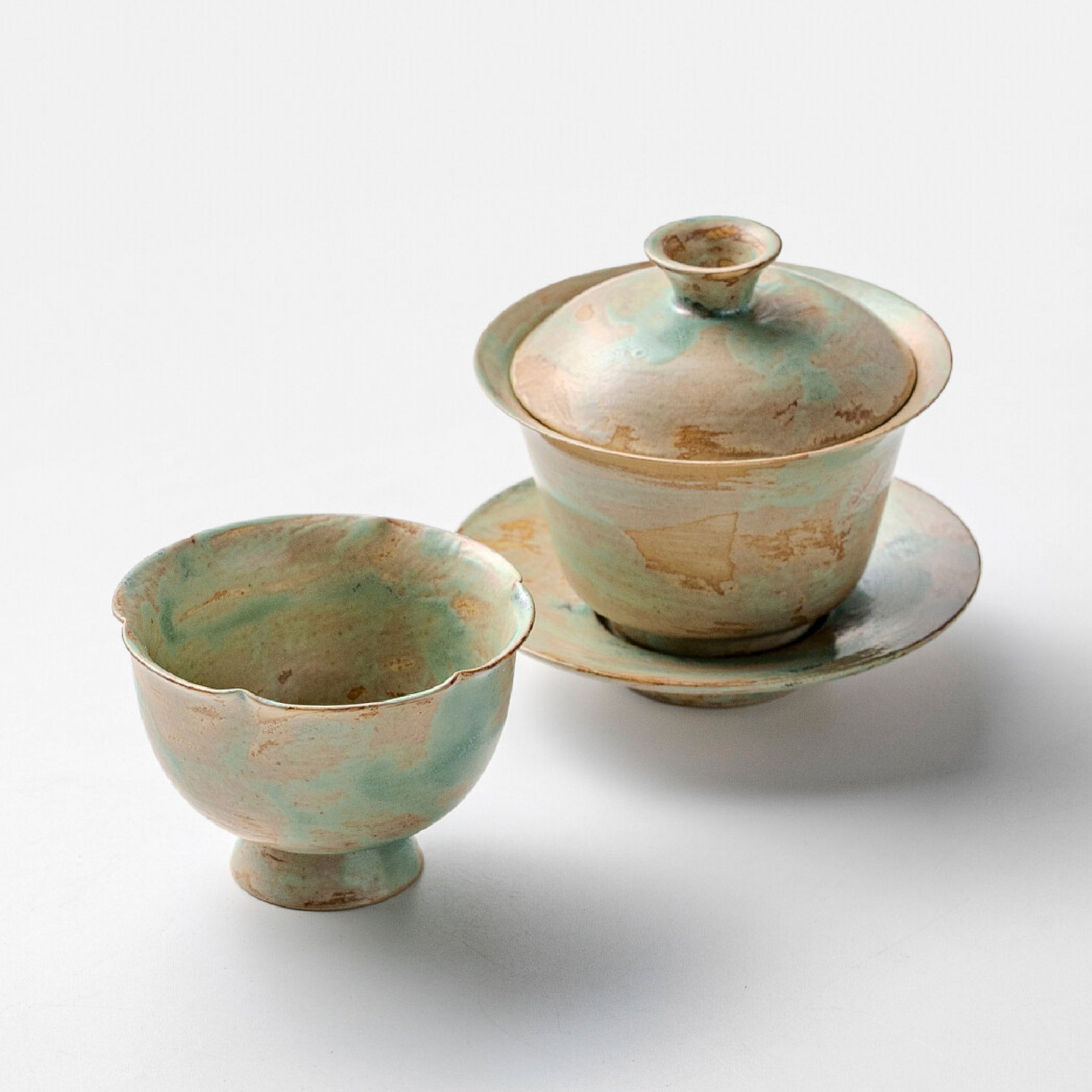 「Bronze Ode」Kiln-Fired Ceramic Kung Fu Tea Set