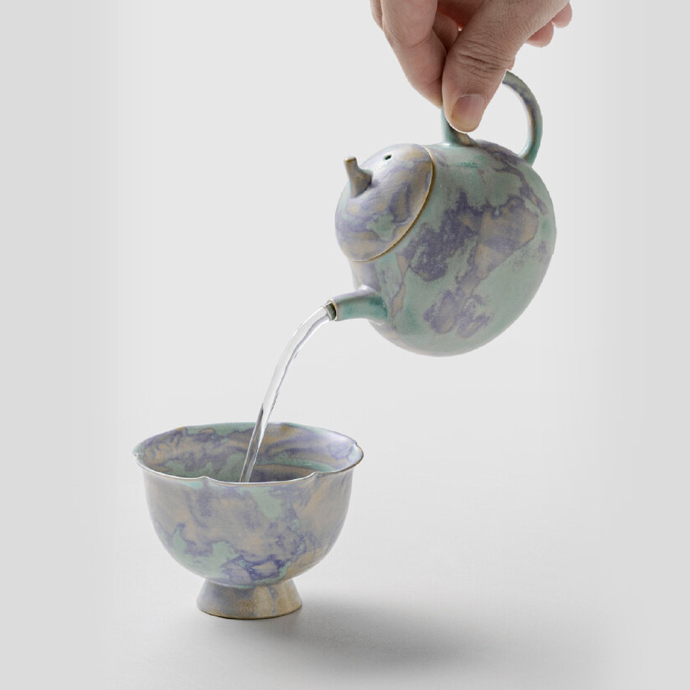 「Monet Purple」Kiln-Fired Ceramic Kung Fu Tea Set
