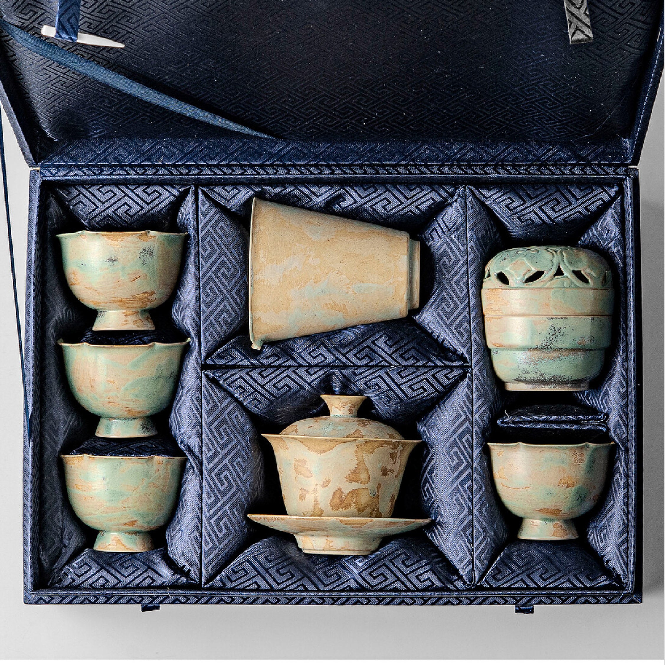 「Bronze Ode」Kiln-Fired Ceramic Kung Fu Tea Set