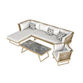 「Light Walnut Banana Leaf」Luxury Modular Outdoor Sofa Set