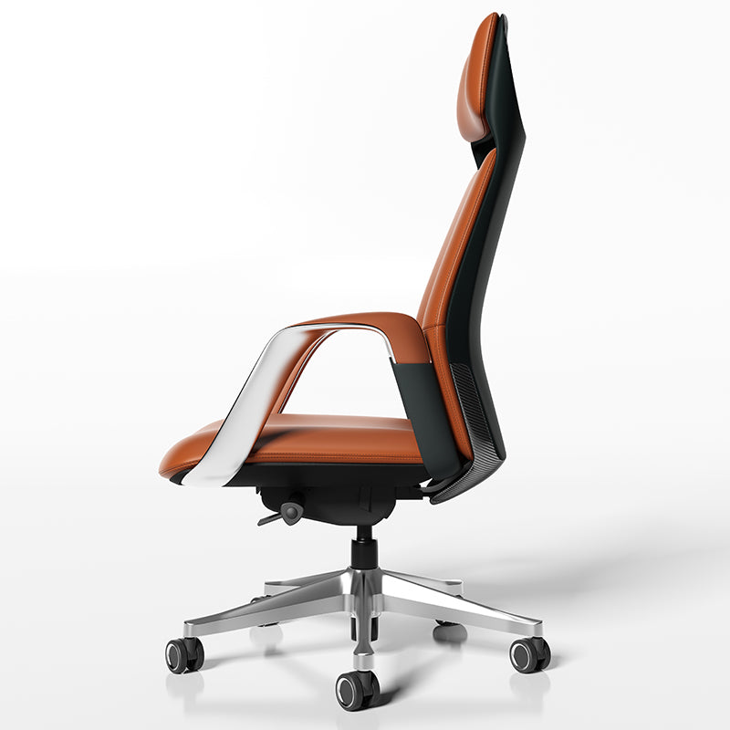 The Ark | Executive Office Chair in Imported Italian Nappa Leather with Gun-Metal Accents