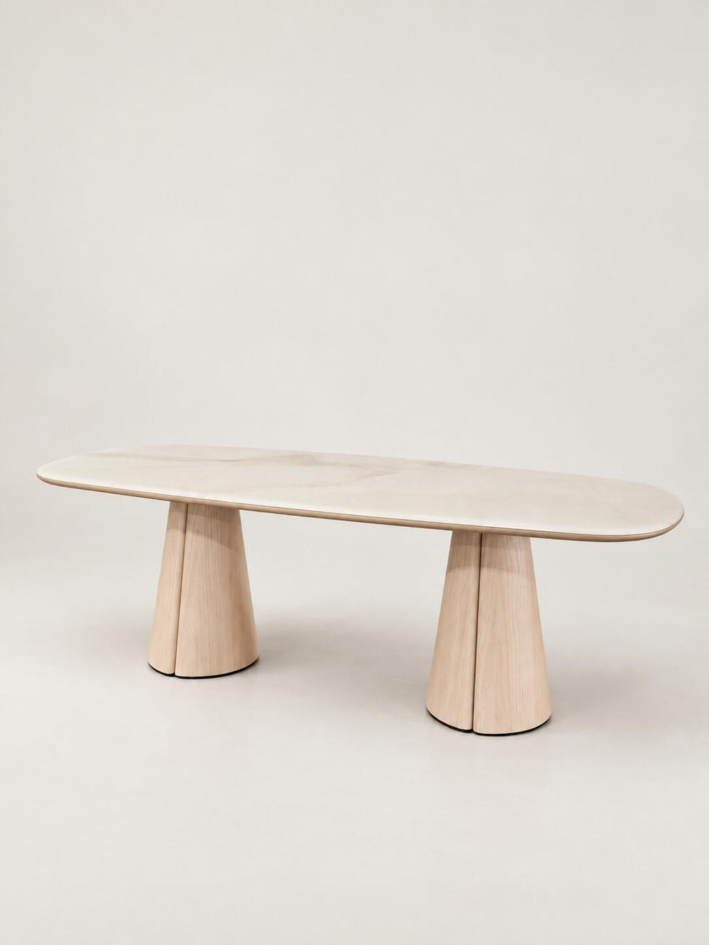 Boundless Island Jade Marble White Oak Veneer Dining Table