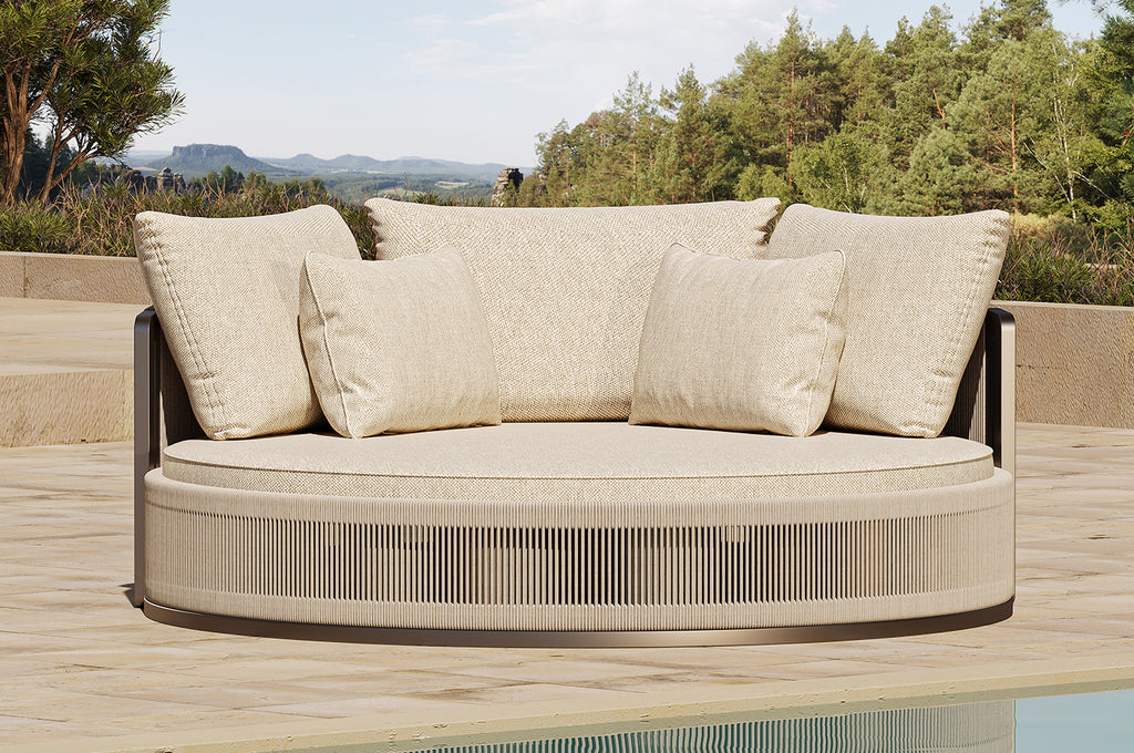 The Solis | Luxury Circular Outdoor Daybed with Artisanal Rope Weaving