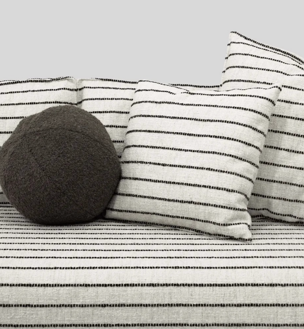 The Hawser | Striped Fabric & Solid Birch Indoor Large Sofa