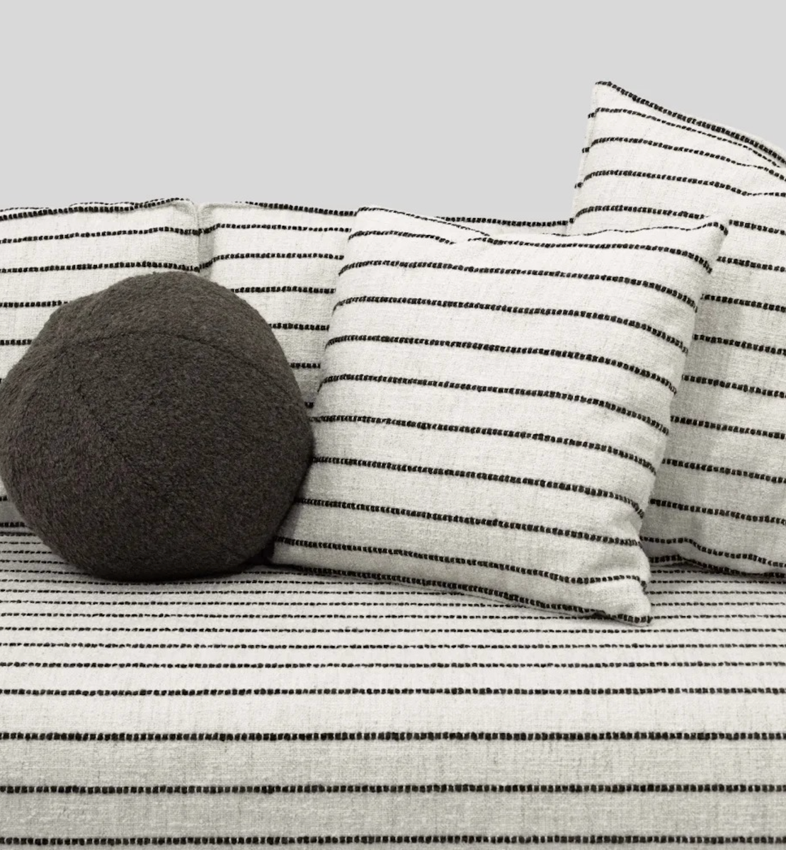 The Hawser | Striped Fabric & Solid Birch Indoor Large Sofa