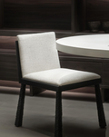 The Chisel | Hand-Sculpted Elm & Faux Wool Architectural Dining Chair