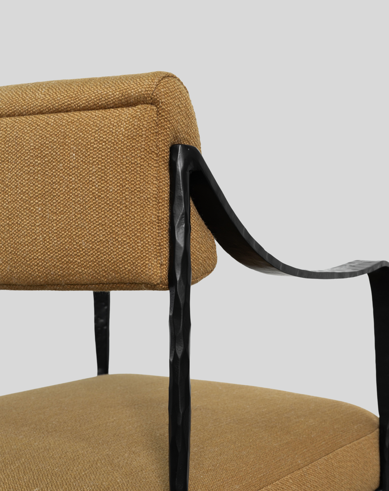 The F.Vint | Colmar Hand-Forged Iron & Upholstered Accent Chair