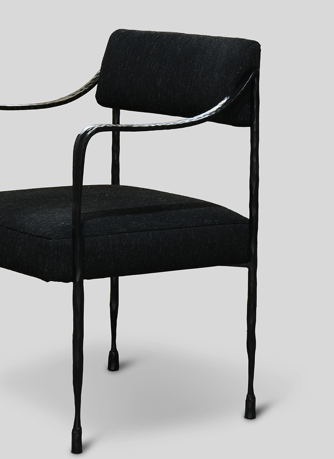 The F.Vint | Colmar Hand-Forged Iron & Upholstered Accent Chair