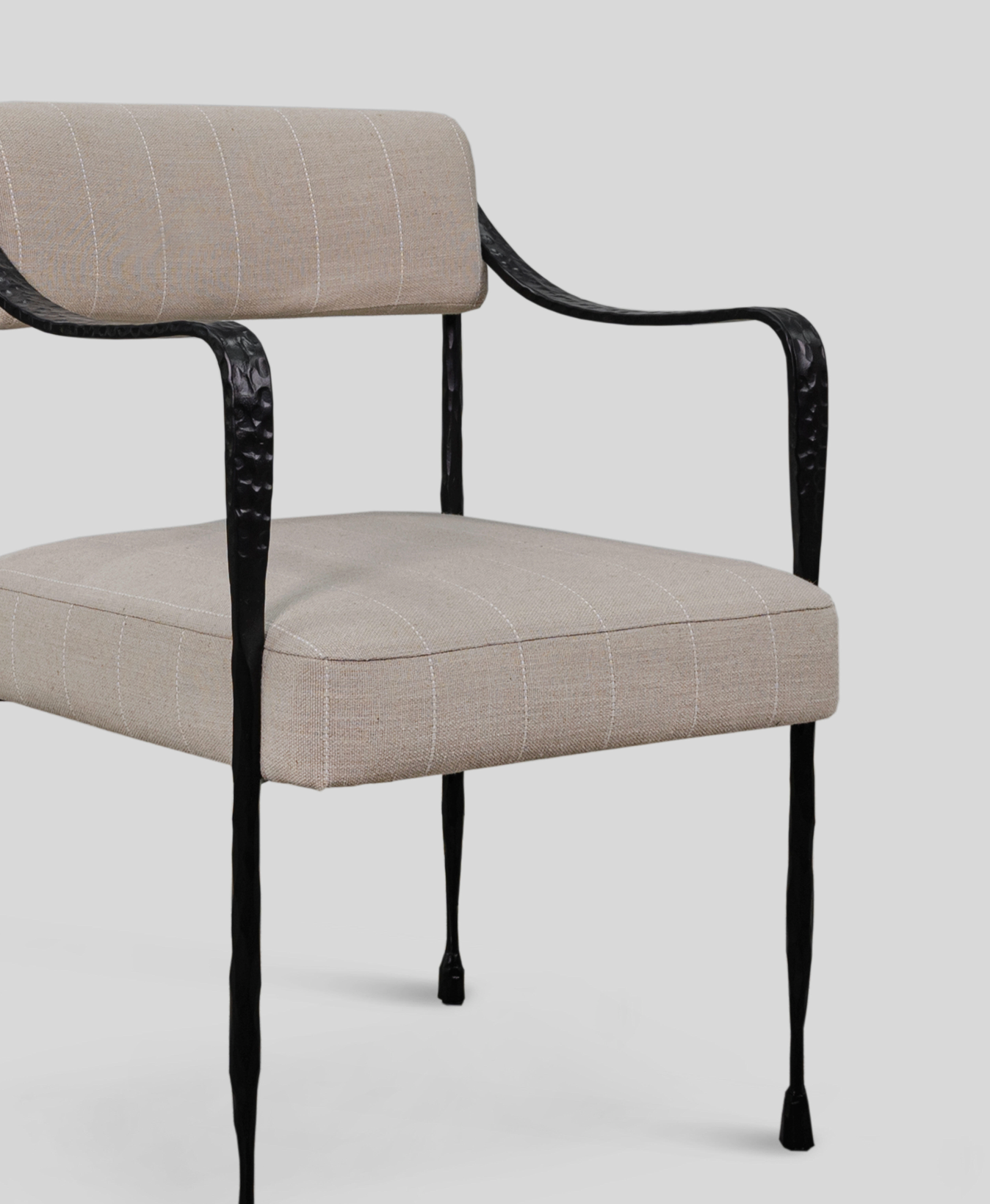 The F.Vint | Colmar Hand-Forged Iron & Upholstered Accent Chair