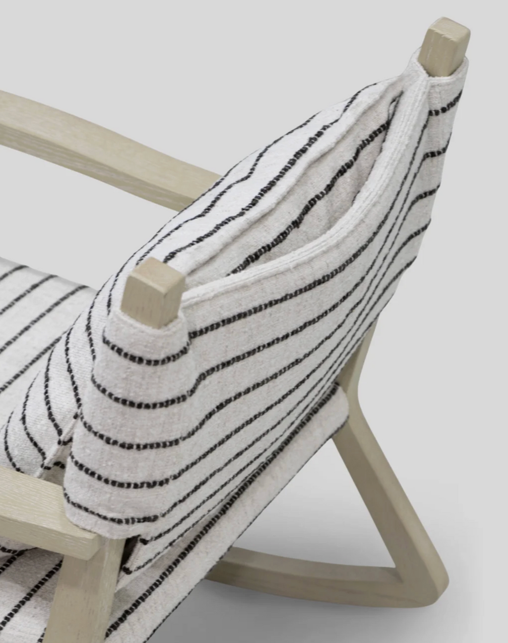 The Hawser | Trade Wind Hand-Crafted Oak & Striped Canvas Single Rocking Chair