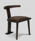 The Kila | Minimalist Solid Rubberwood & Natural Leather Accent Chair
