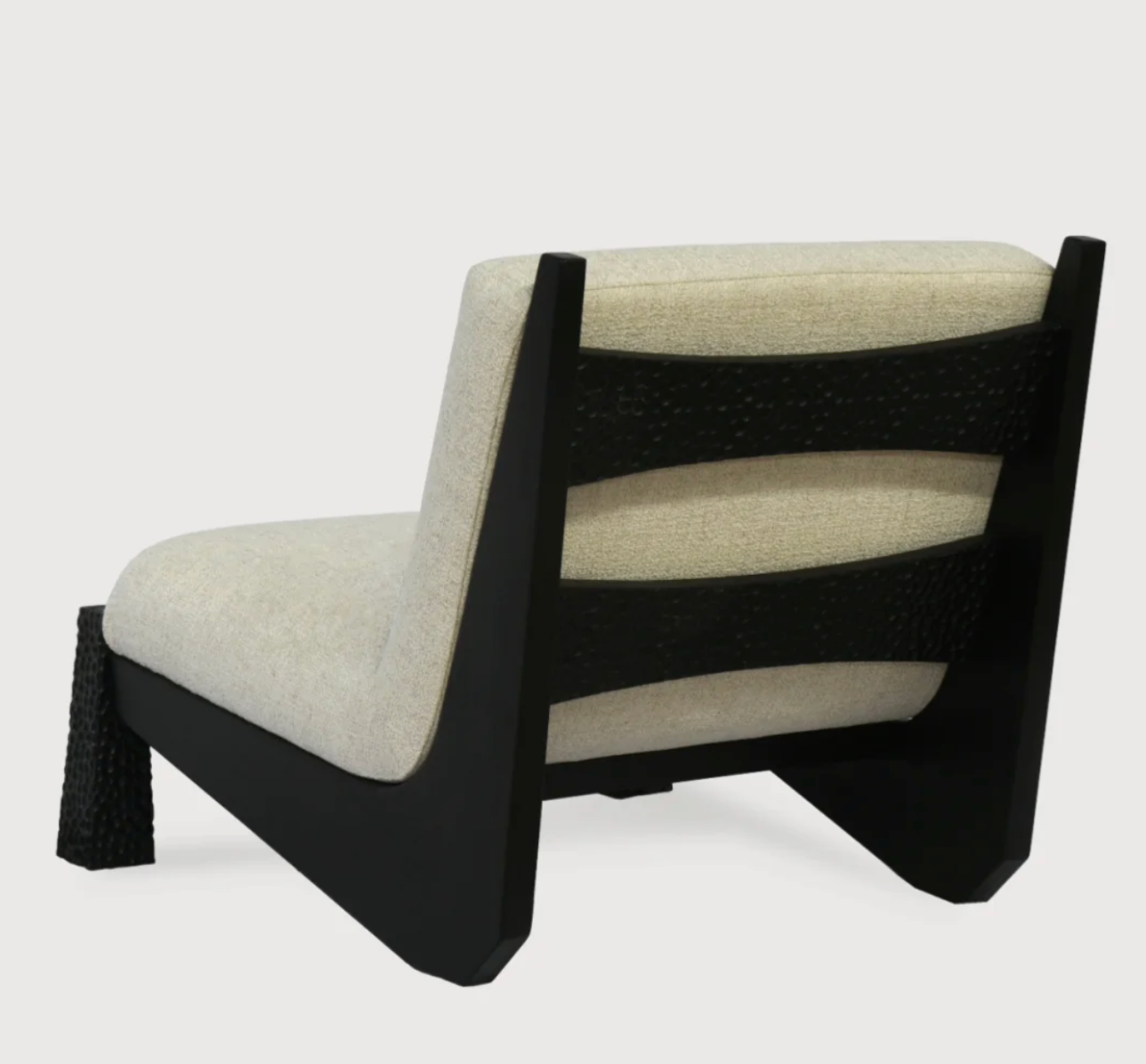 The Chisel | Hand-Textured Elm & Faux Wool Architectural Chair