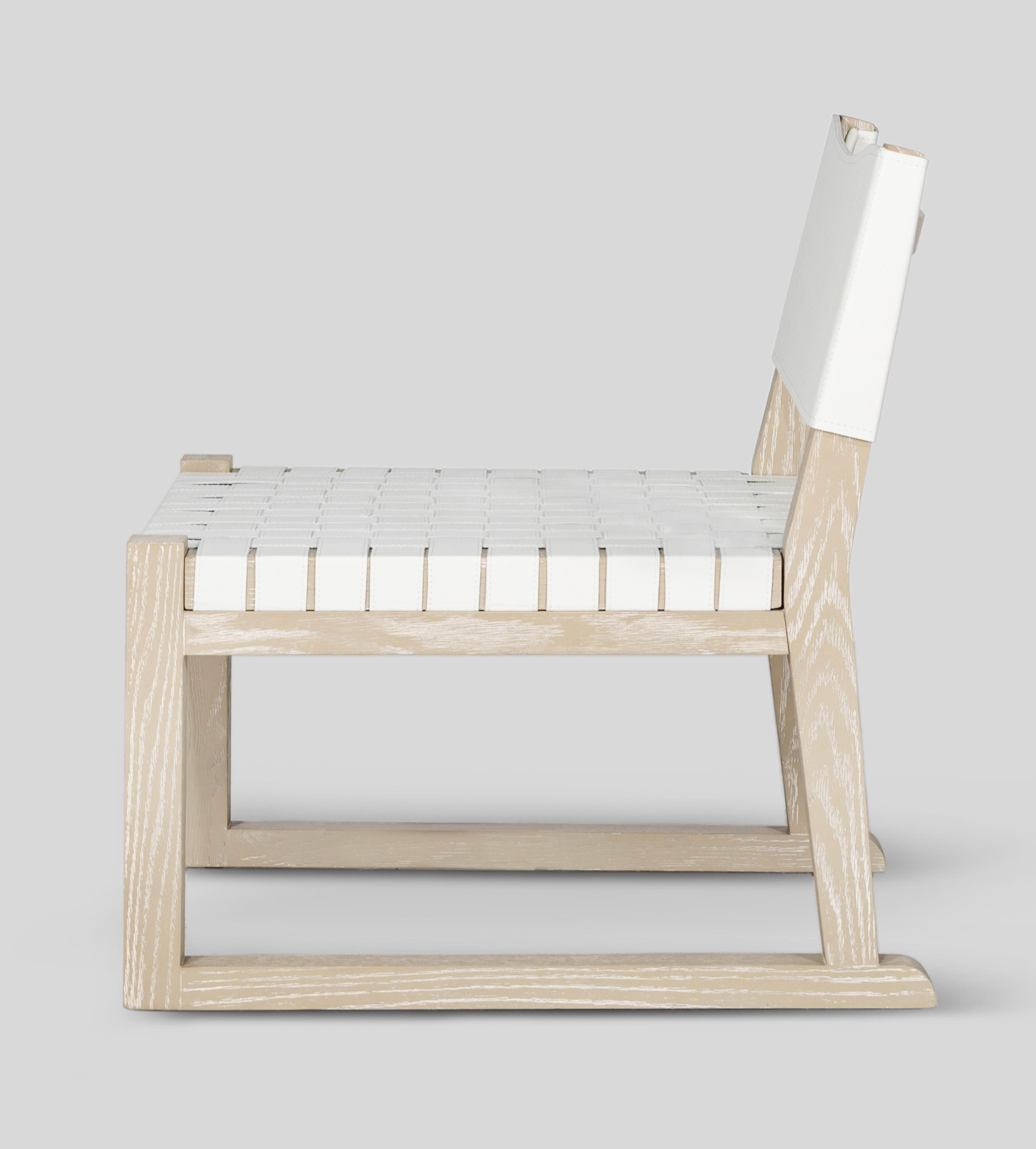 The Fjord | Hand-Woven Natural Leather & Solid Oak Leisure Chair