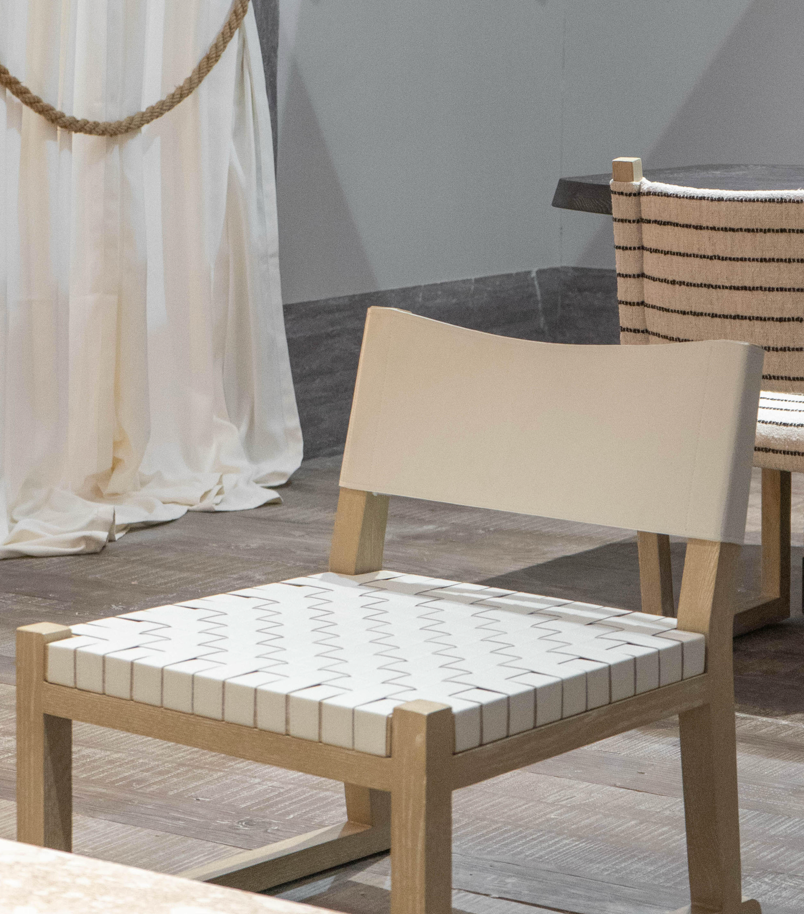 The Fjord | Hand-Woven Natural Leather & Solid Oak Leisure Chair