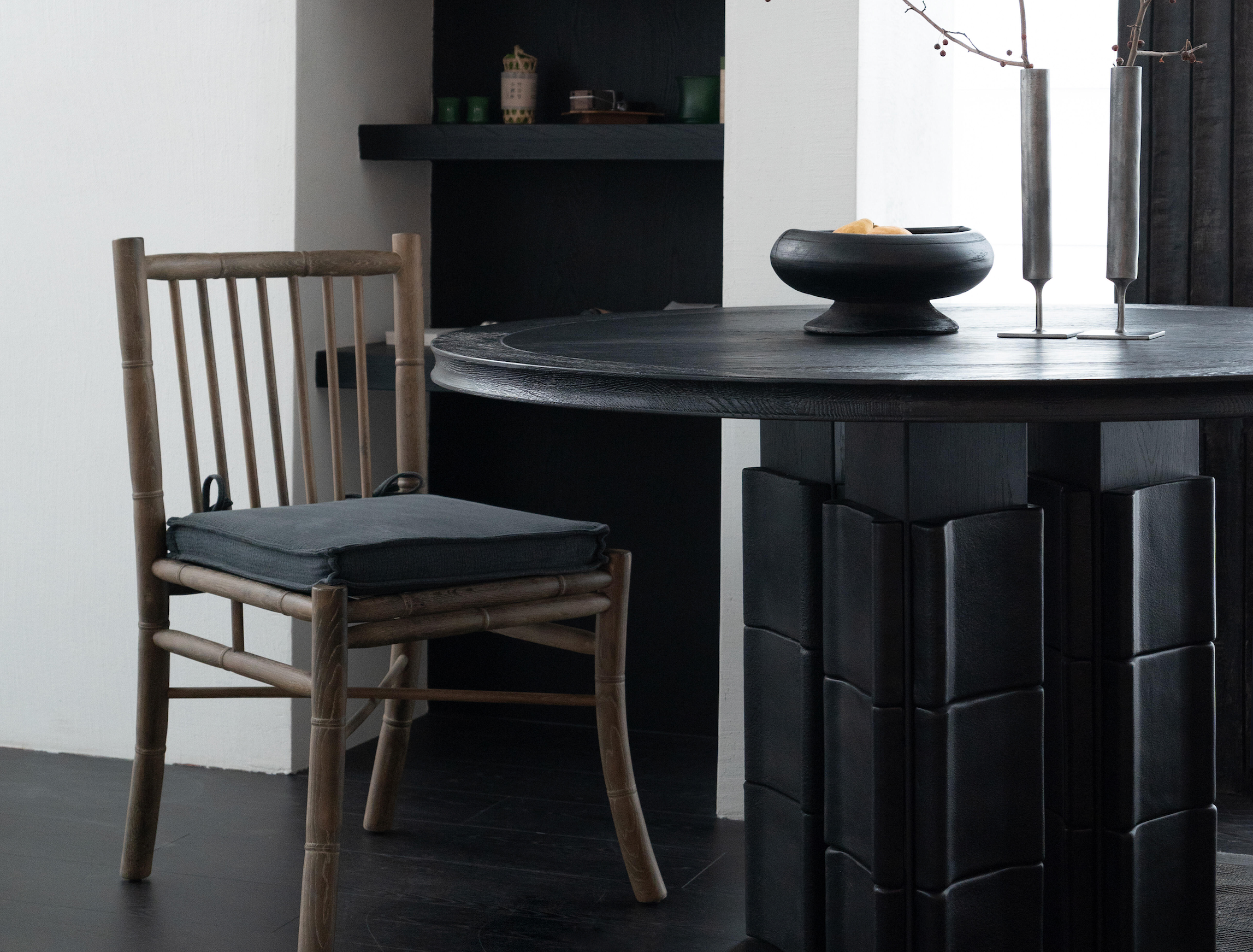 The Zoe | Corrugated Solid Wood Round Dining Table
