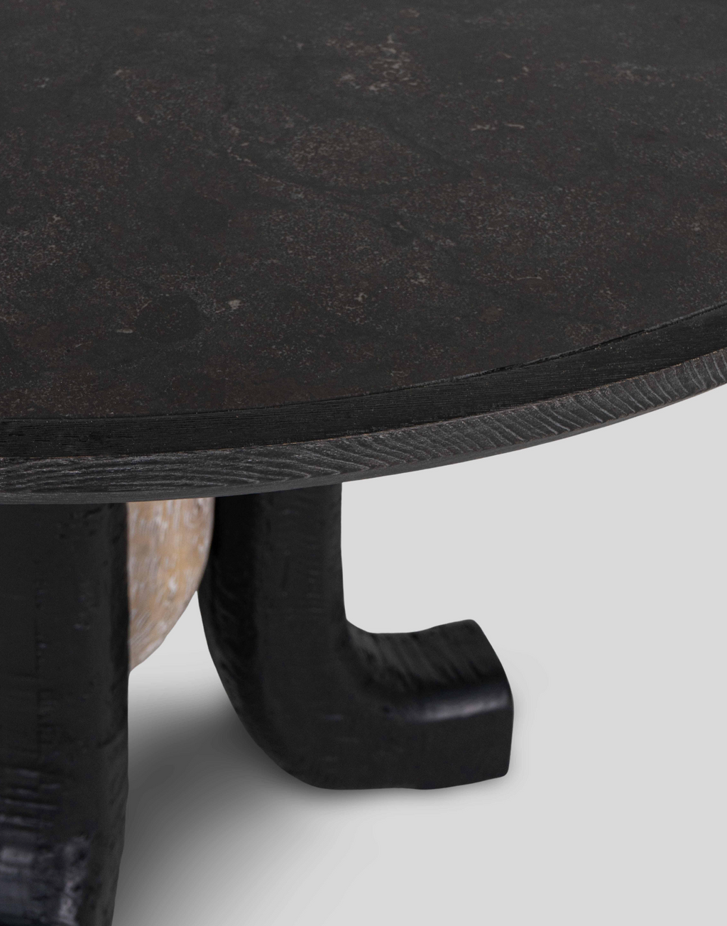 The F.Vint | Sapium Three-Legged Solid Wood Round Dining Table