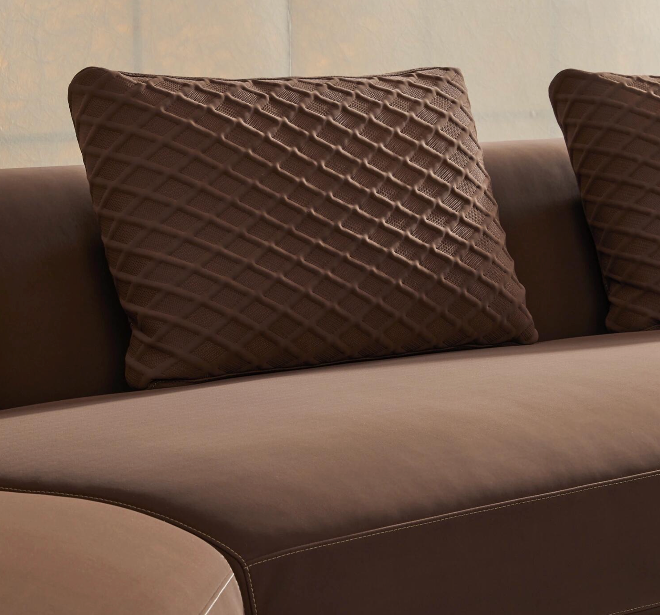「Espresso Curve」Luxury L-Shaped Modular Leather Sofa