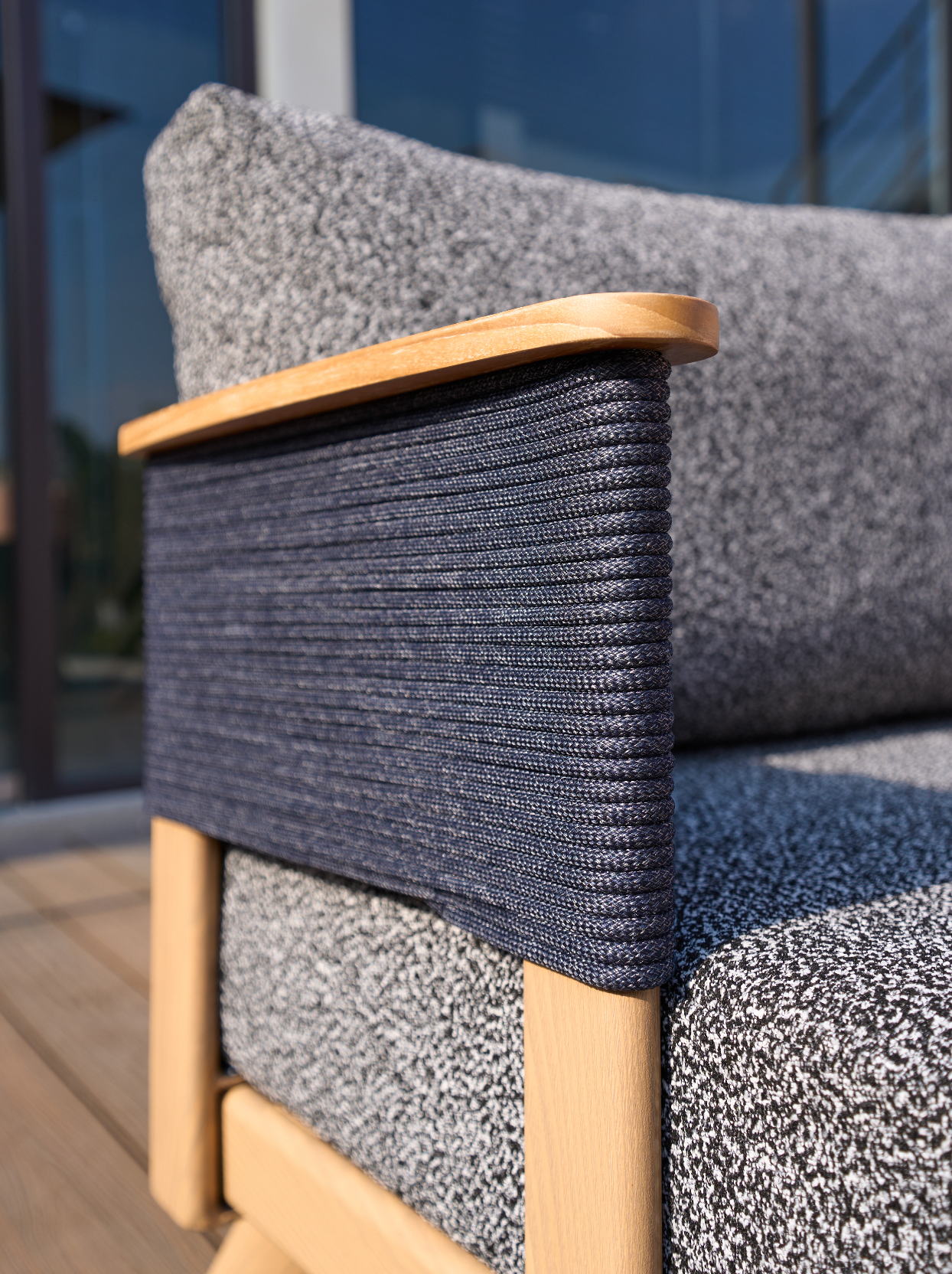 「Maple Wood Micro-Cement」Luxury Modular Outdoor Sofa Set