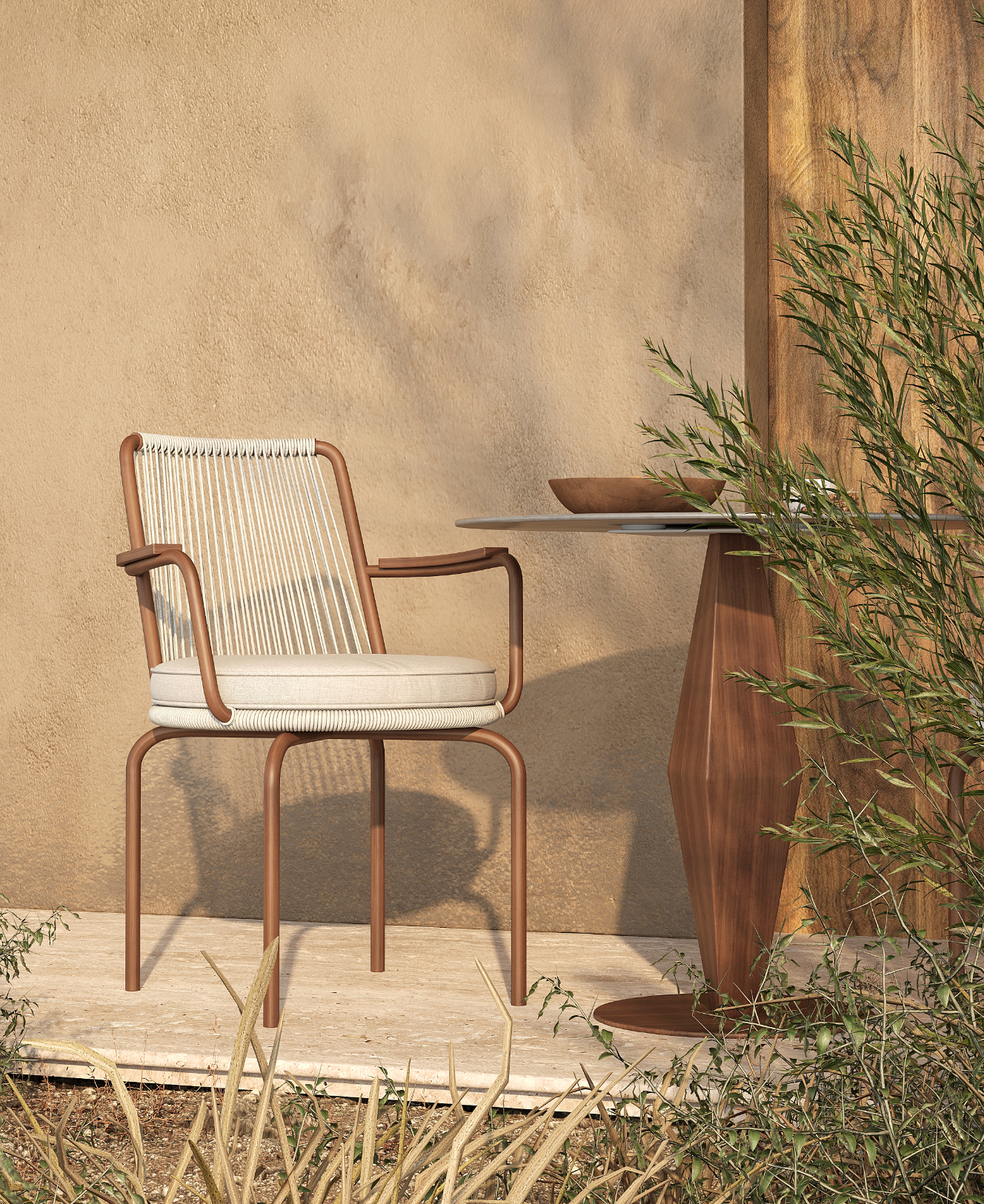 「Teak Weave Coffee」Outdoor Lounge Dining Set