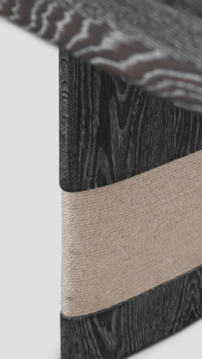 「Fjord」Ash & Jute Sculptural Oak Dining Table