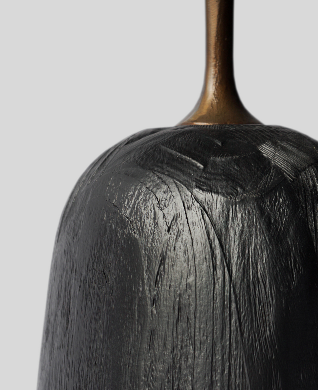 「F.Vint」Umber Oak & Alloy Sculptural Martini Side Table