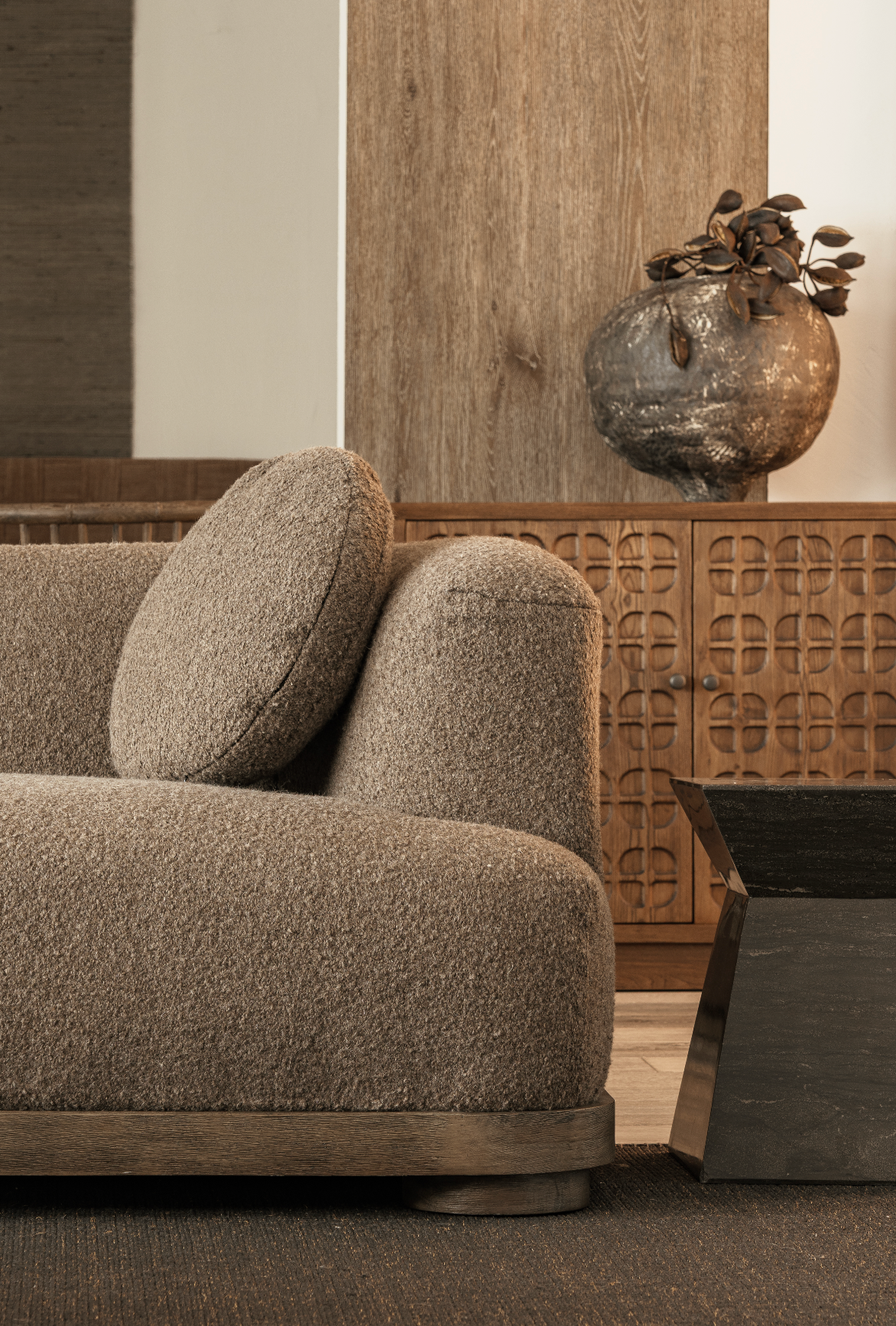 「Neo-Col」Wool-Alpaca Blend Modular Curved Sectional Sofa