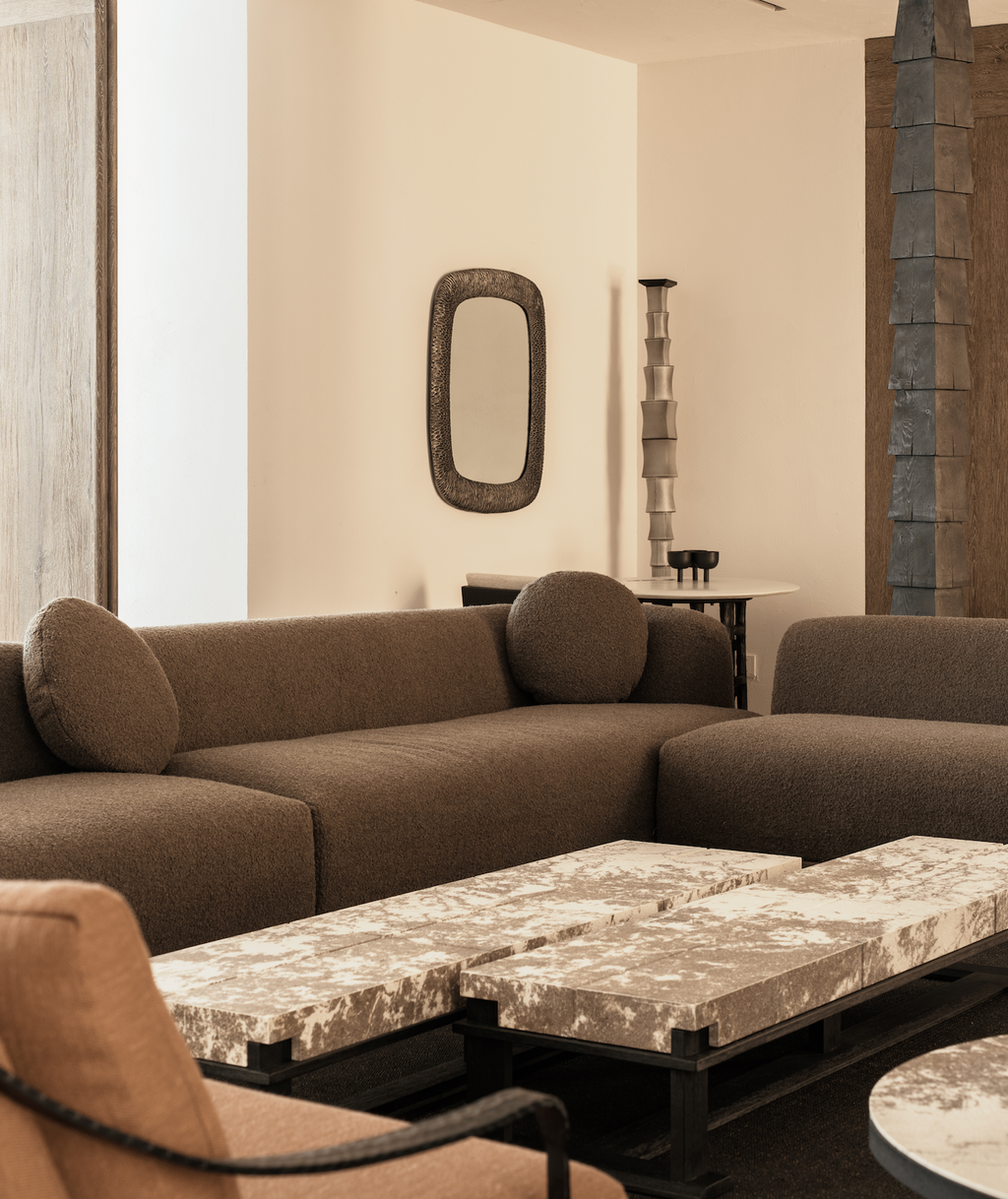 「Neo-Col」Wool-Alpaca Blend Modular Curved Sectional Sofa