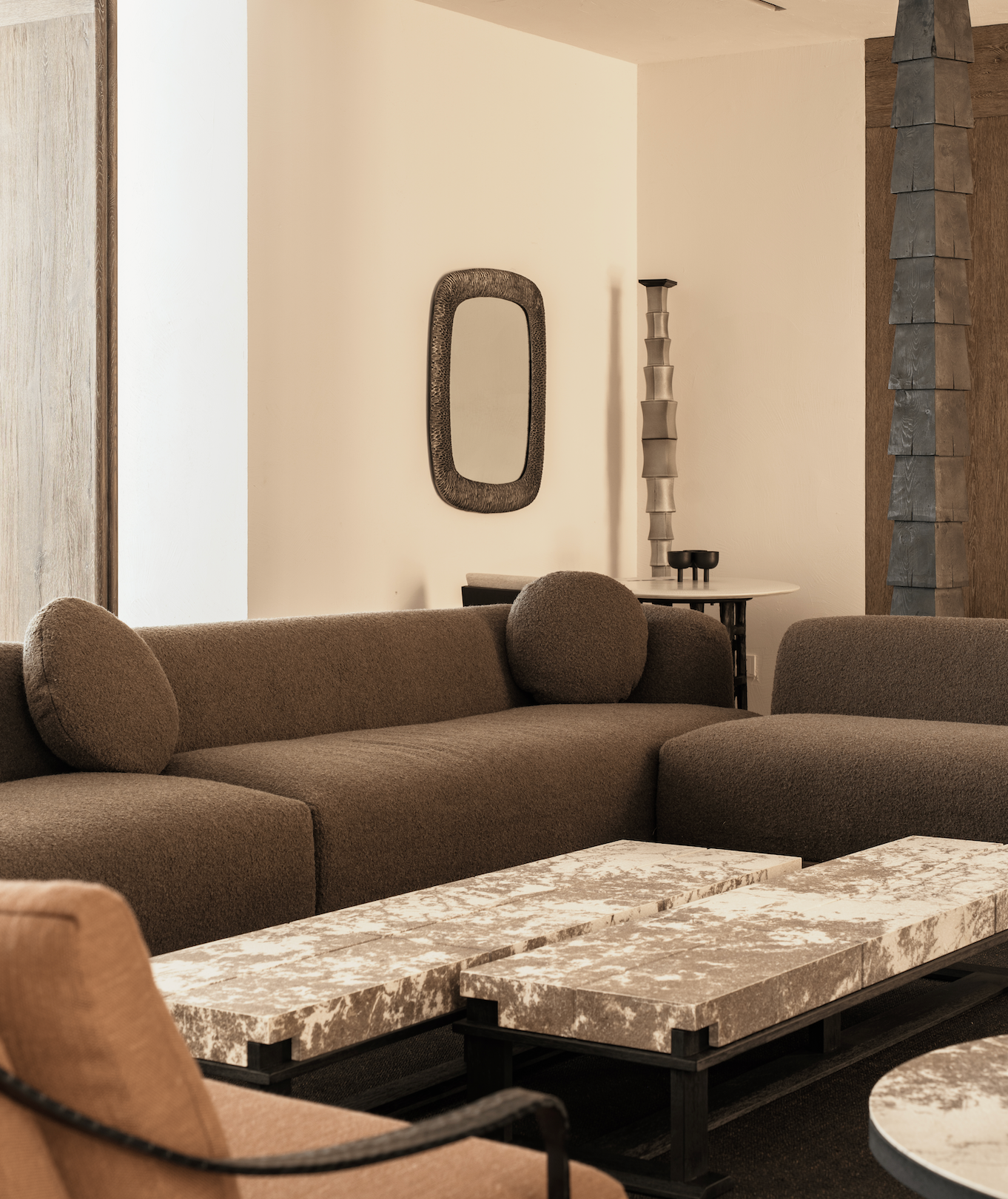 「Neo-Col」Wool-Alpaca Blend Modular Curved Sectional Sofa