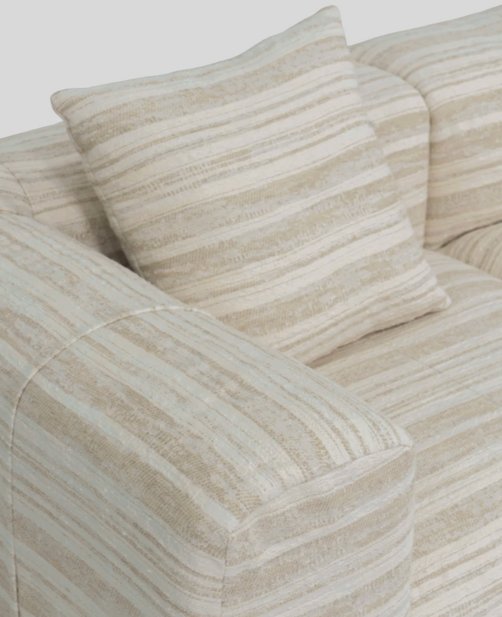 「Moonraker」Striped Linen-Wool Modular Cloud Sofa