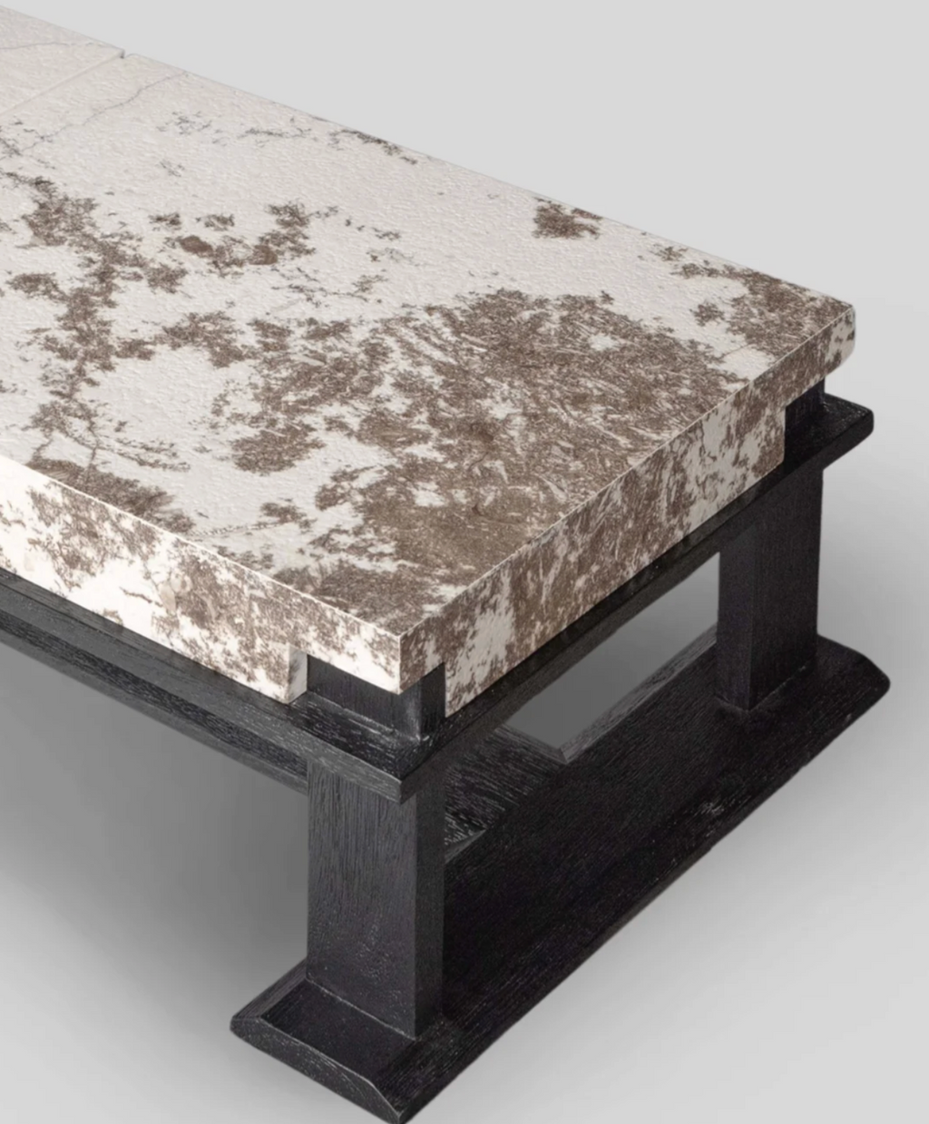 「Lumina」Natural Cherry Blossom Stone Low-Profile Lounge Table