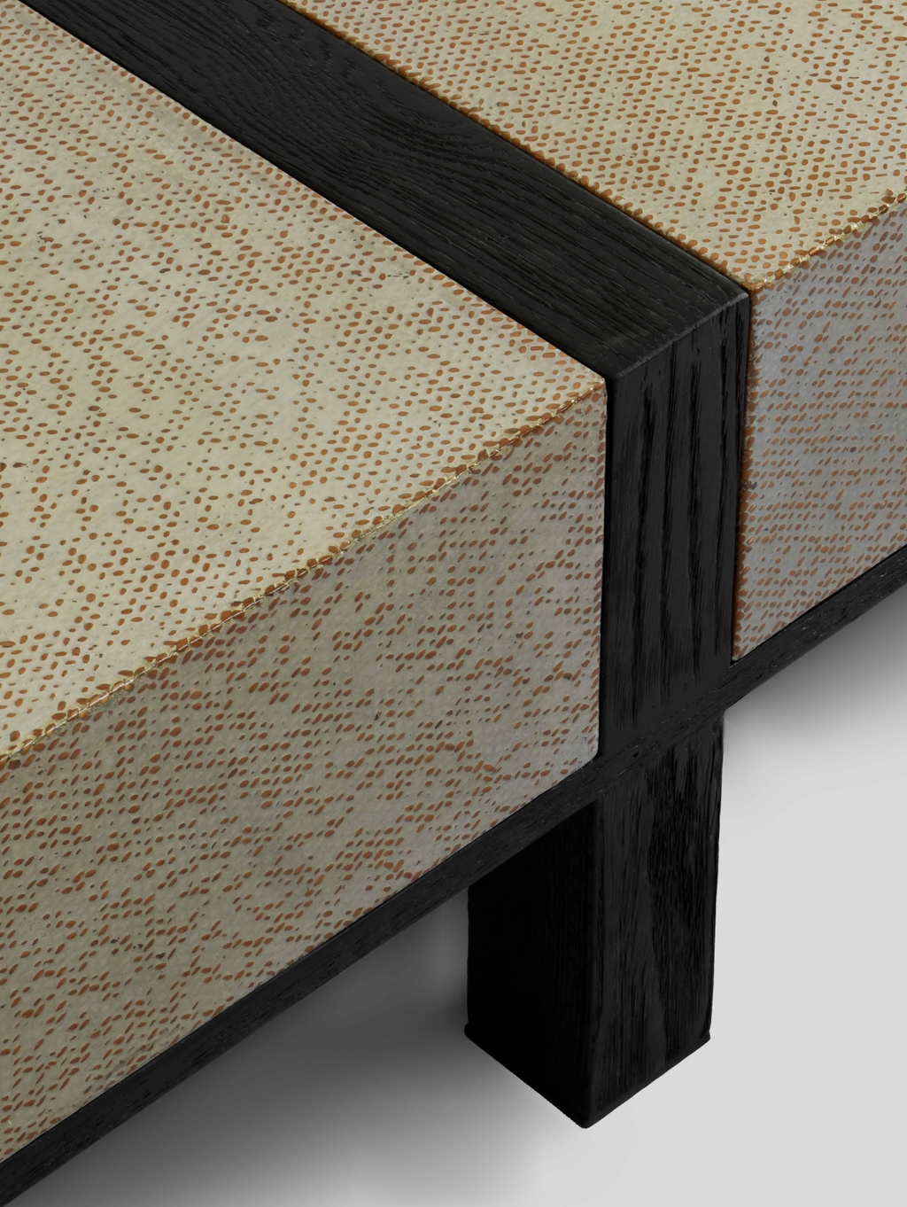 「Kila」Rattan-Infused Organic Modern Low-Profile Table
