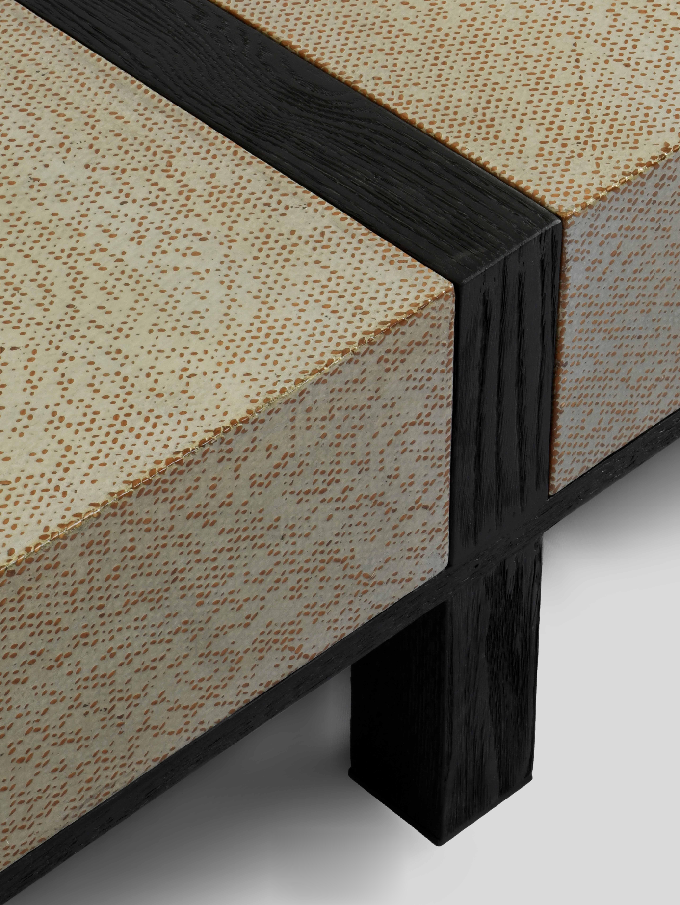 「Kila」Rattan-Infused Organic Modern Low-Profile Table