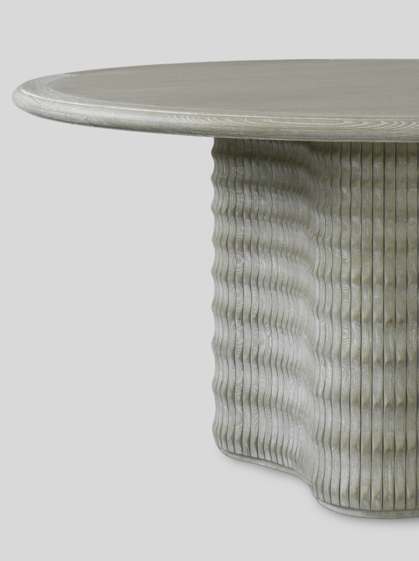 「Swash」Rippled Pedestal Round Dining Table