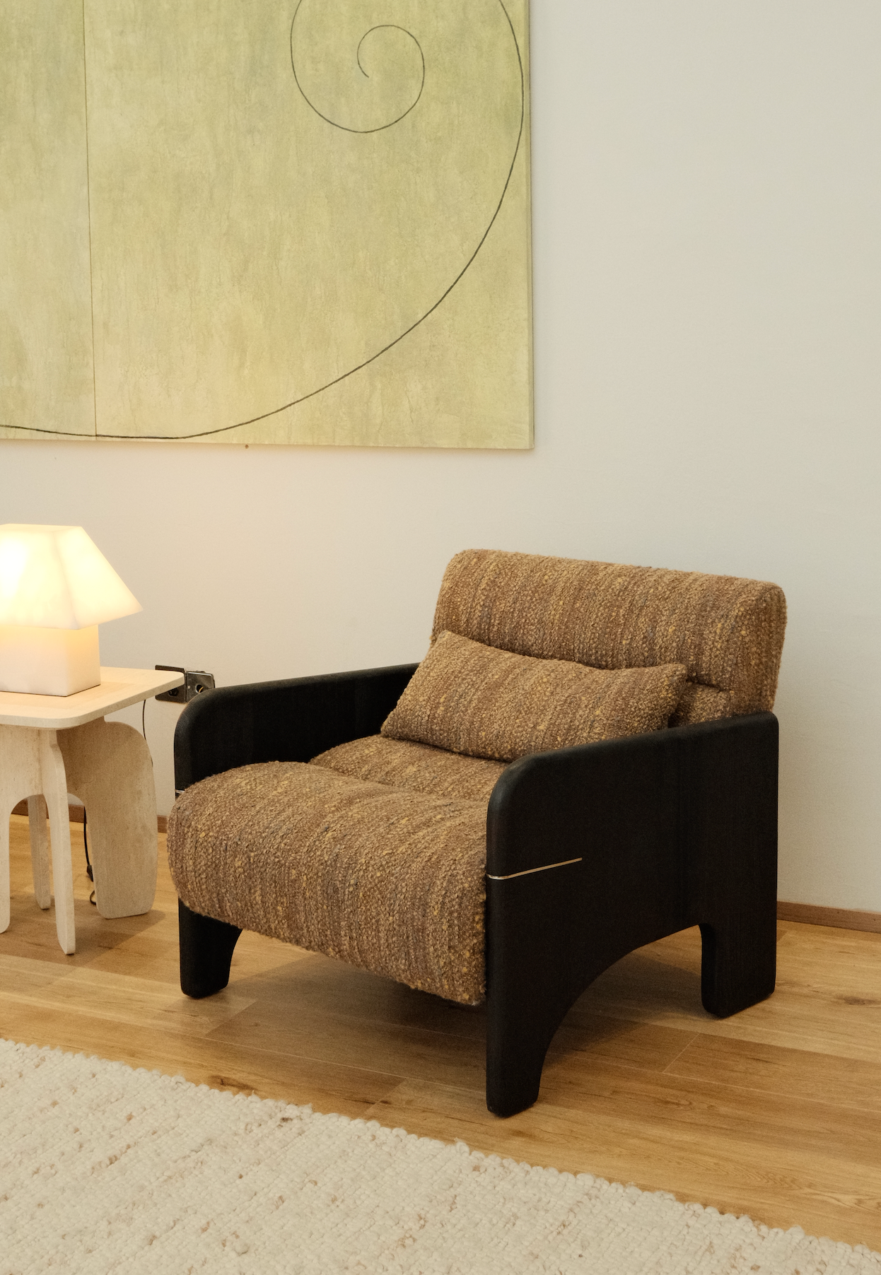 「Wanderer」Architectural Textured Fabric Lounge Chair