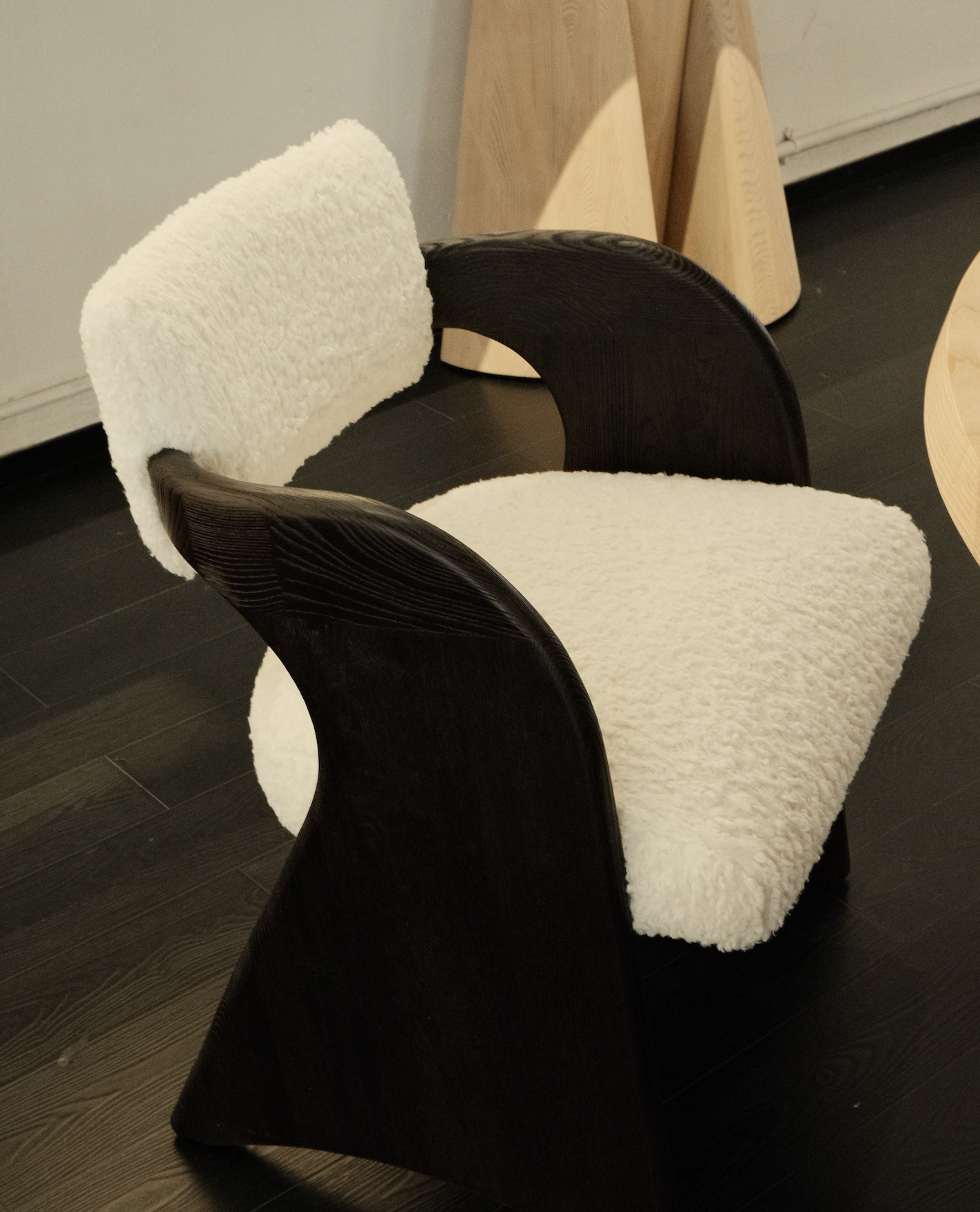 「Gull Wing」Sculptural Cut-Velvet Accent Chair