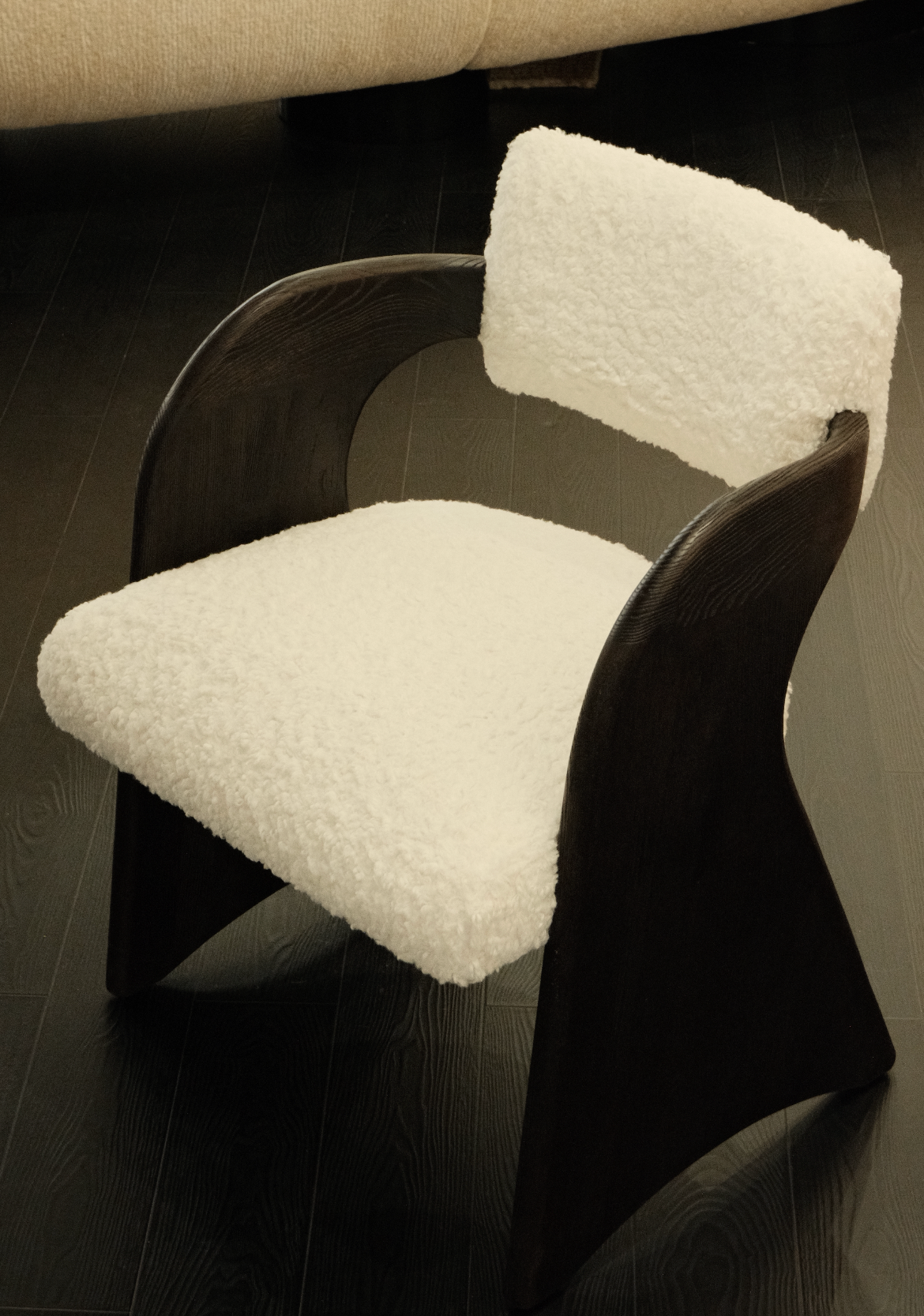 「Gull Wing」Sculptural Cut-Velvet Accent Chair