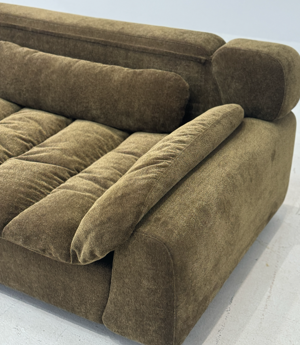 「Monet’s Reverie」Quiet Luxury Organic Vintage Tufted Sofa