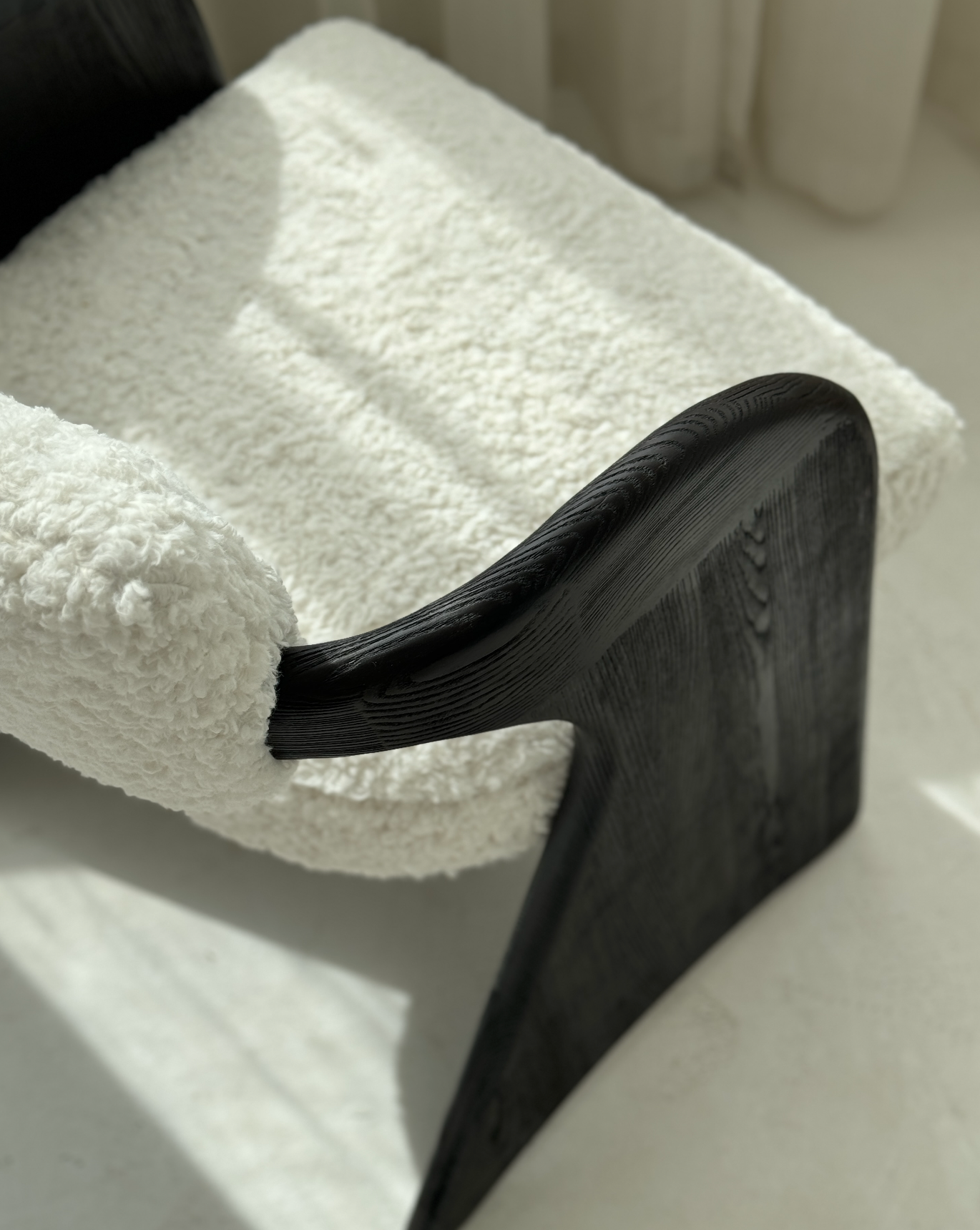 「Gull Wing」Sculptural Cut-Velvet Accent Chair