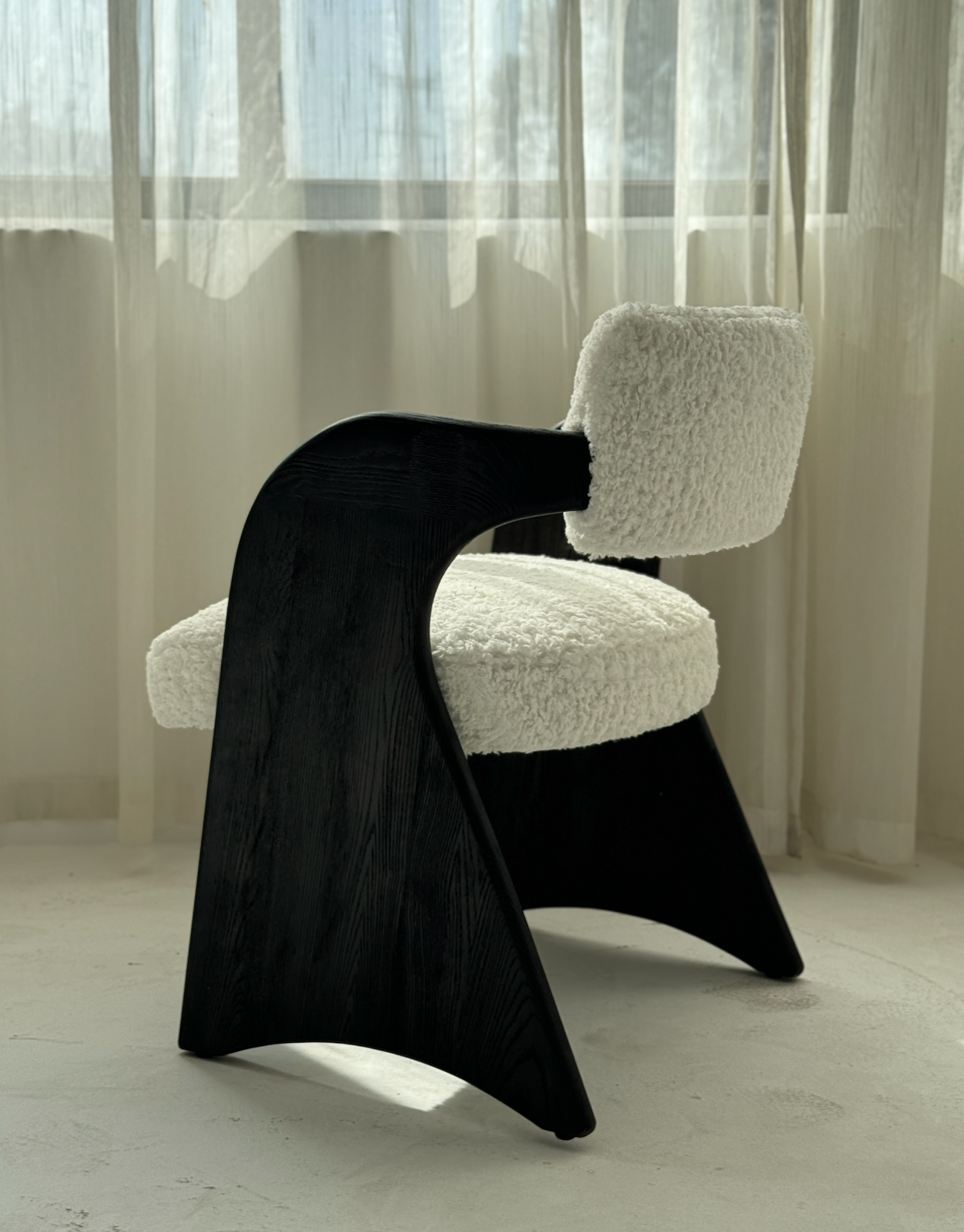 「Gull Wing」Sculptural Cut-Velvet Accent Chair