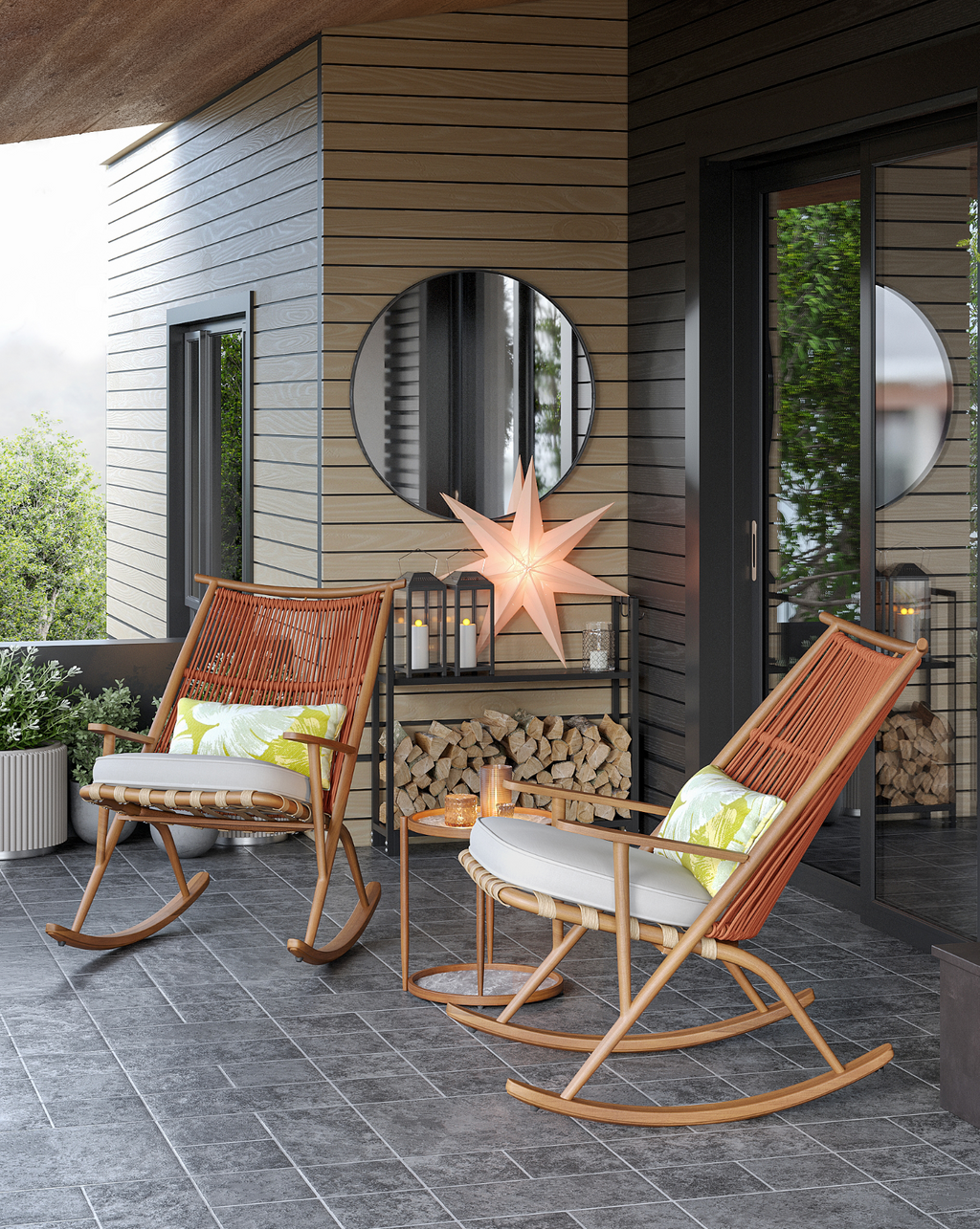 「Driftwood」Organic Modern Outdoor Rocking Chair