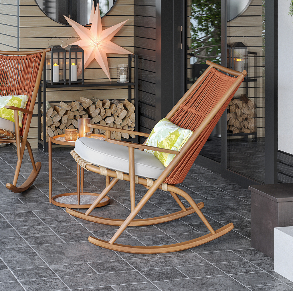 「Driftwood」Organic Modern Outdoor Rocking Chair