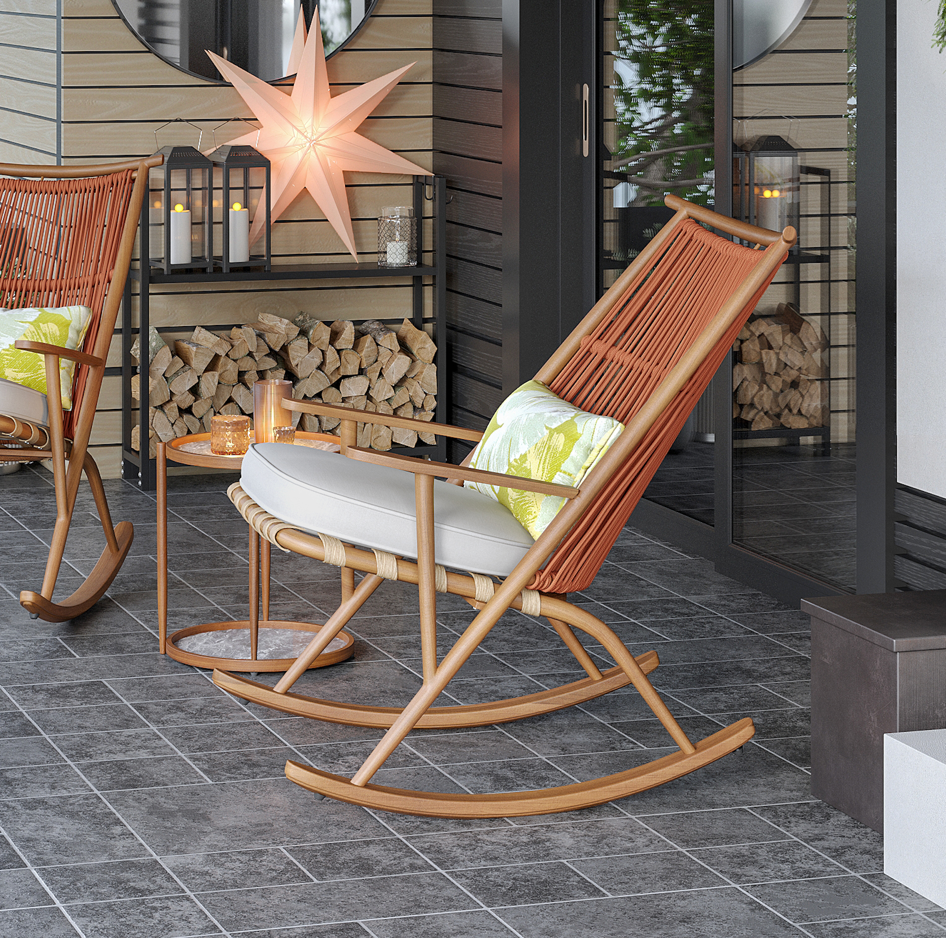 「Driftwood」Organic Modern Outdoor Rocking Chair