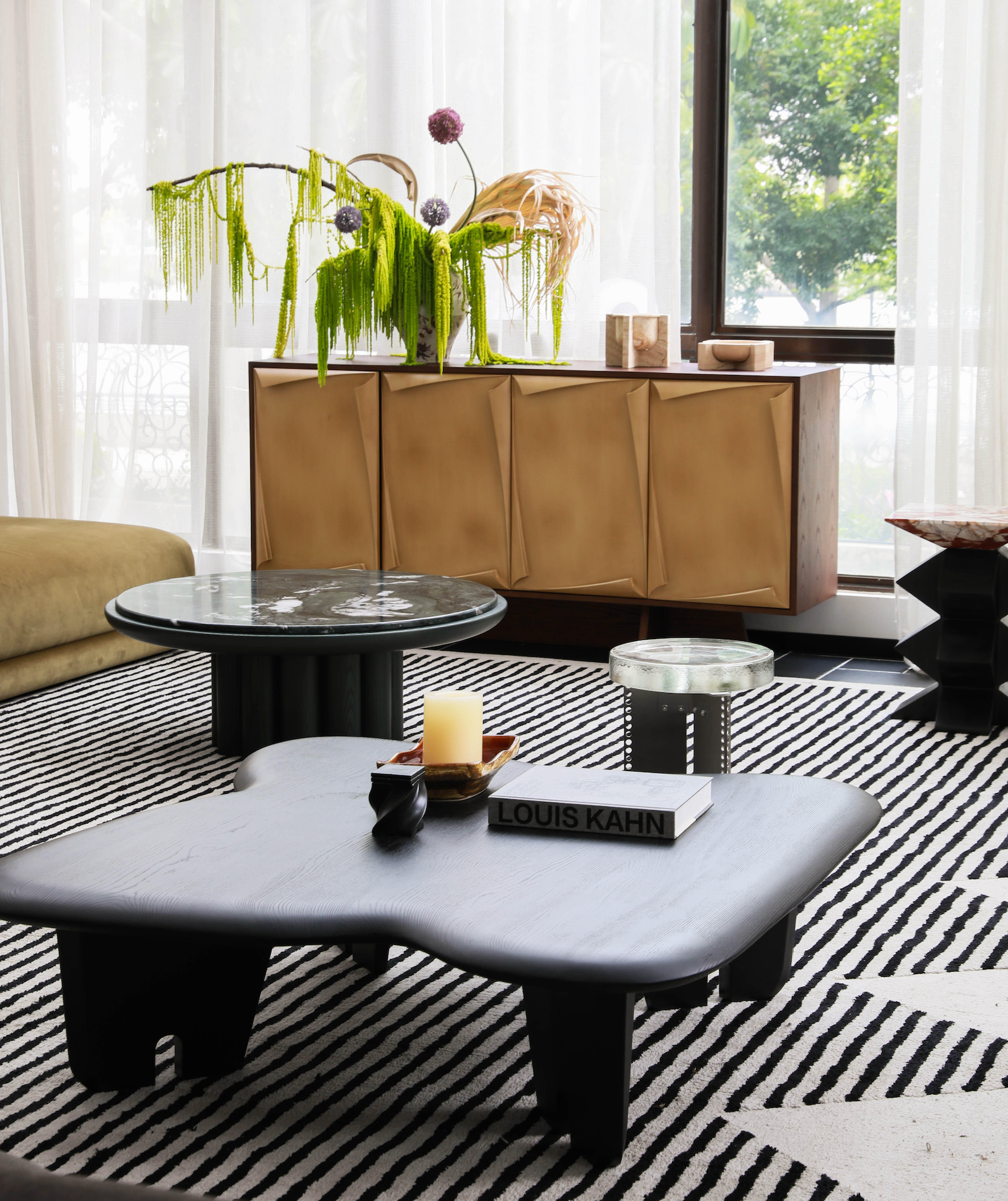 「Woody Crane」Sculptural Geometric Carved Sideboard