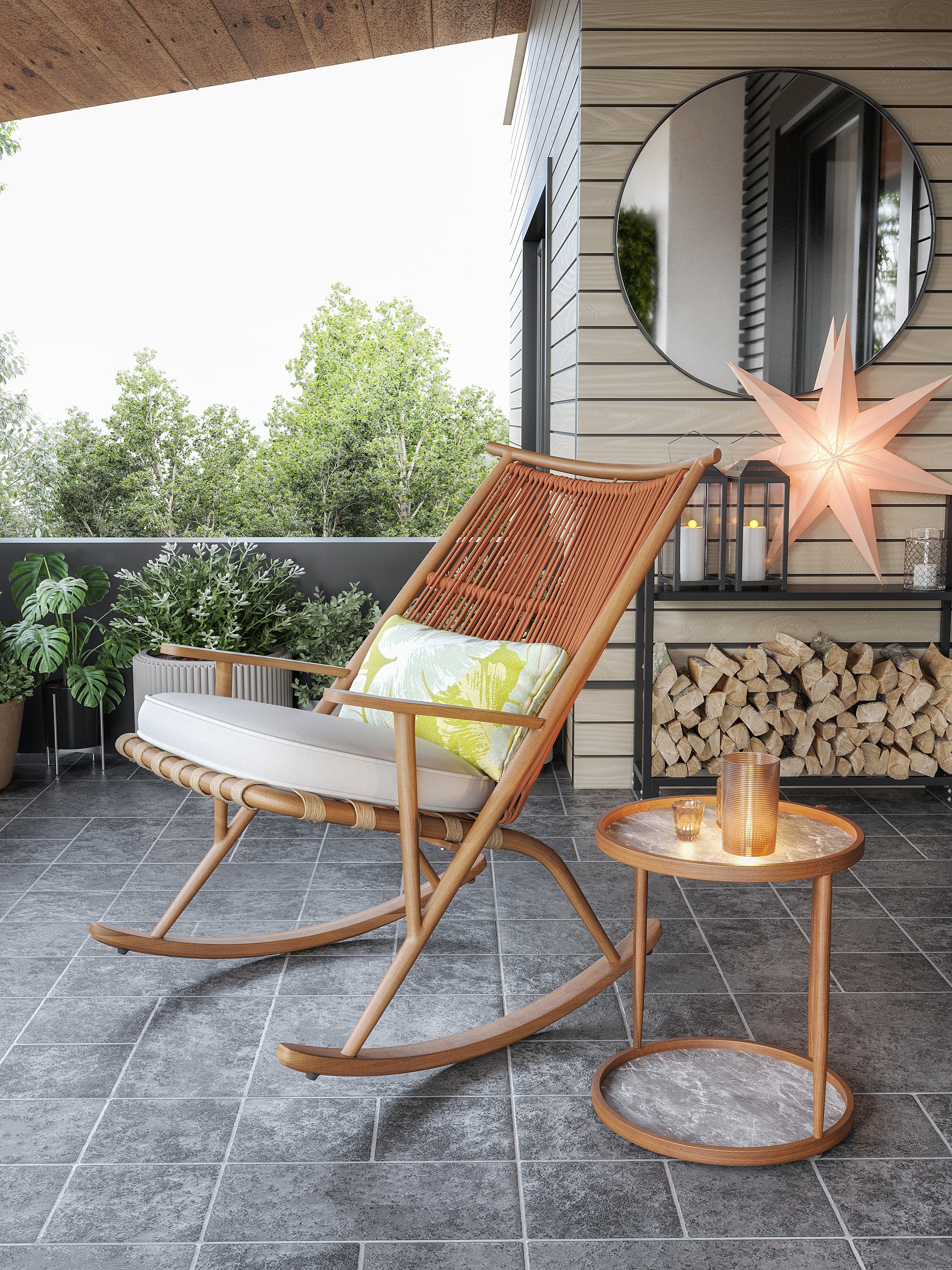 「Teak Breeze」Outdoor Rocking Lounge Chair