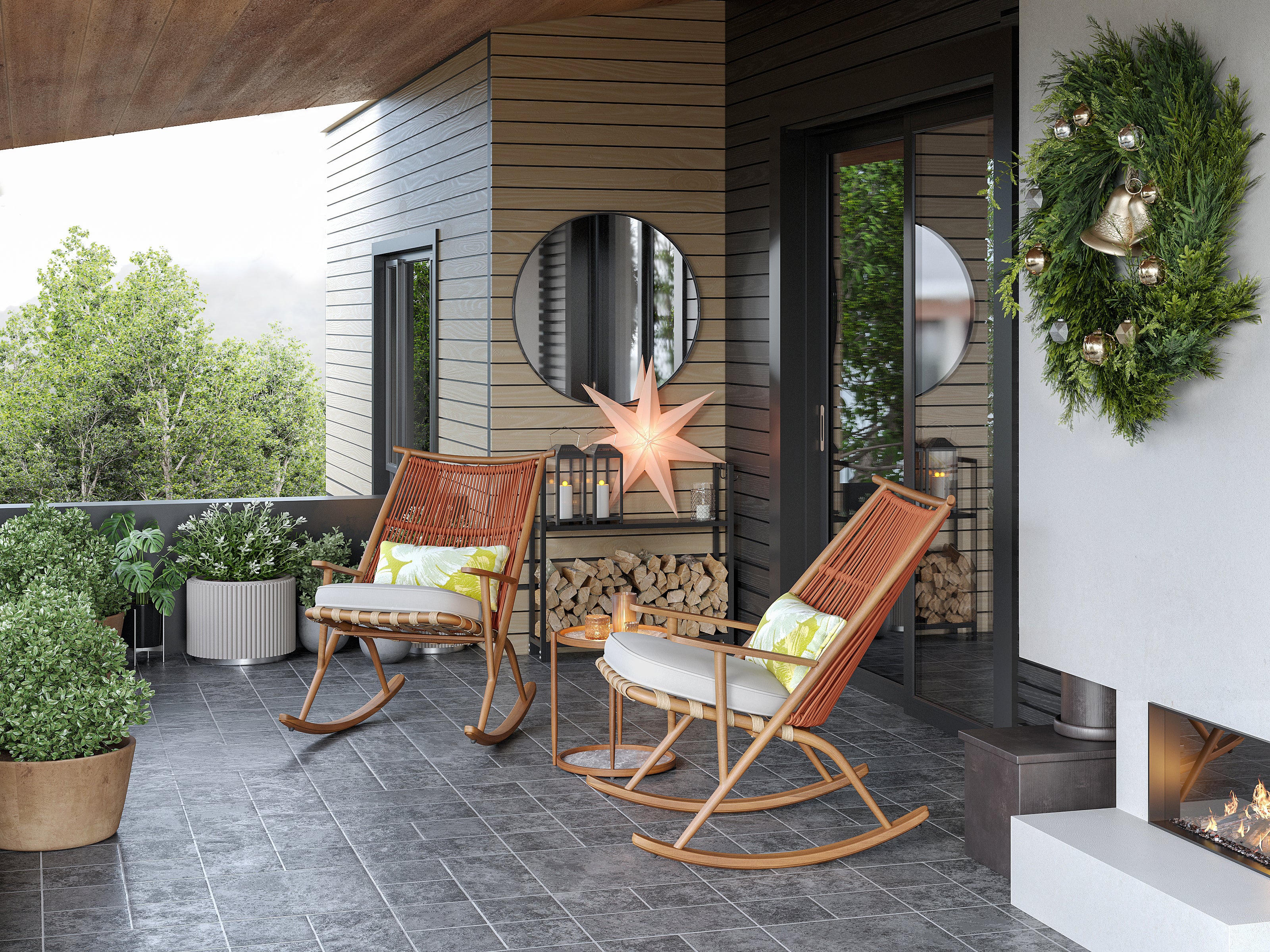「Teak Breeze」Outdoor Rocking Lounge Chair