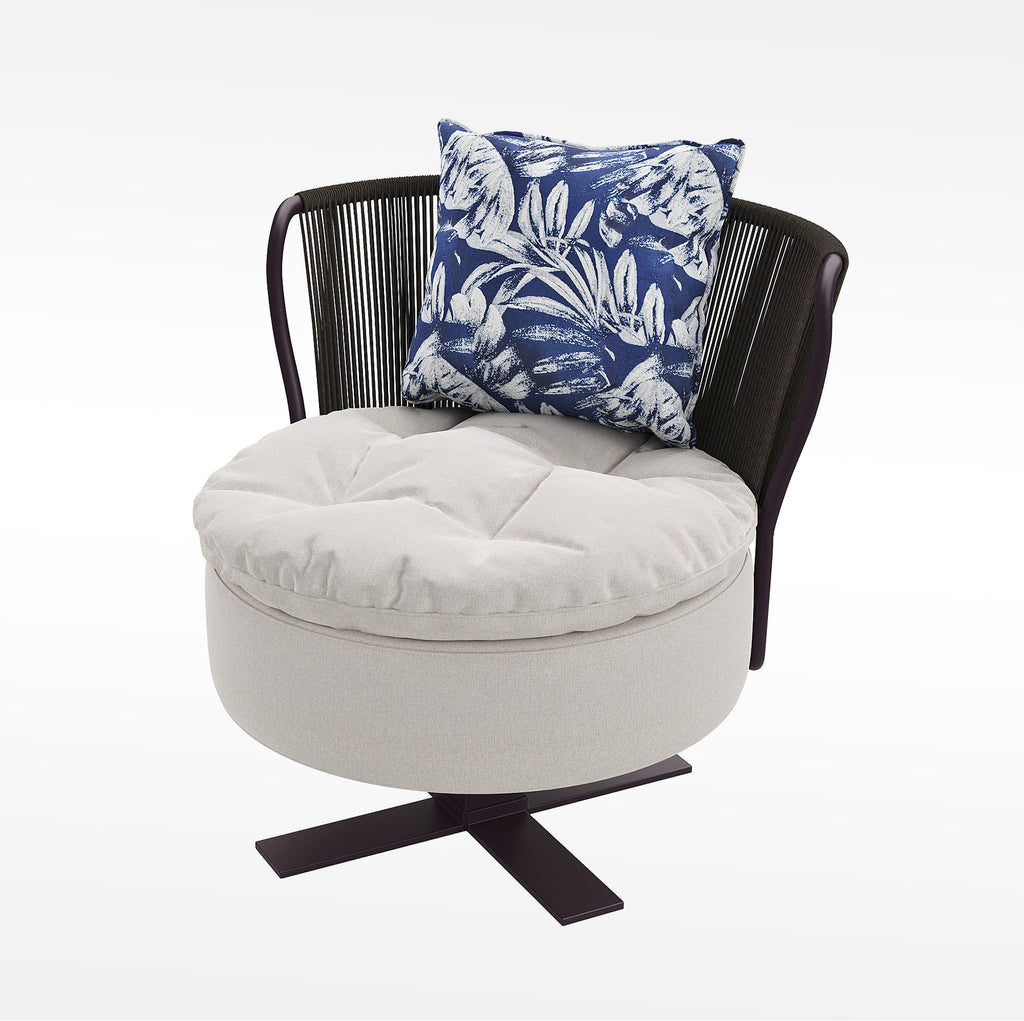 「Purple Pearl」Outdoor Lounge Coffee Table & Webbing Chair Set